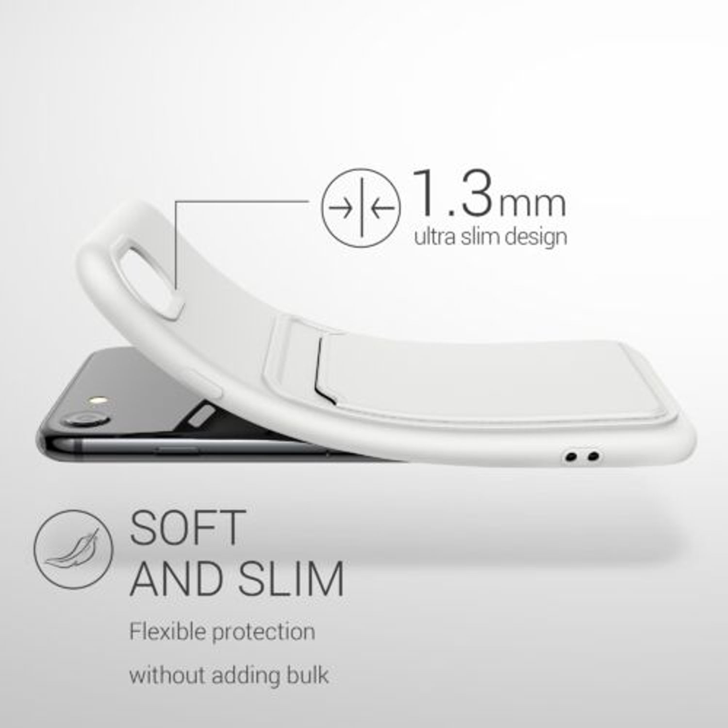 Husa pentru Apple iPhone 8/iPhone 7/iPhone SE 2, Silicon, Alb, 55117.02, Kwmobile fotografia produsului View 5 L