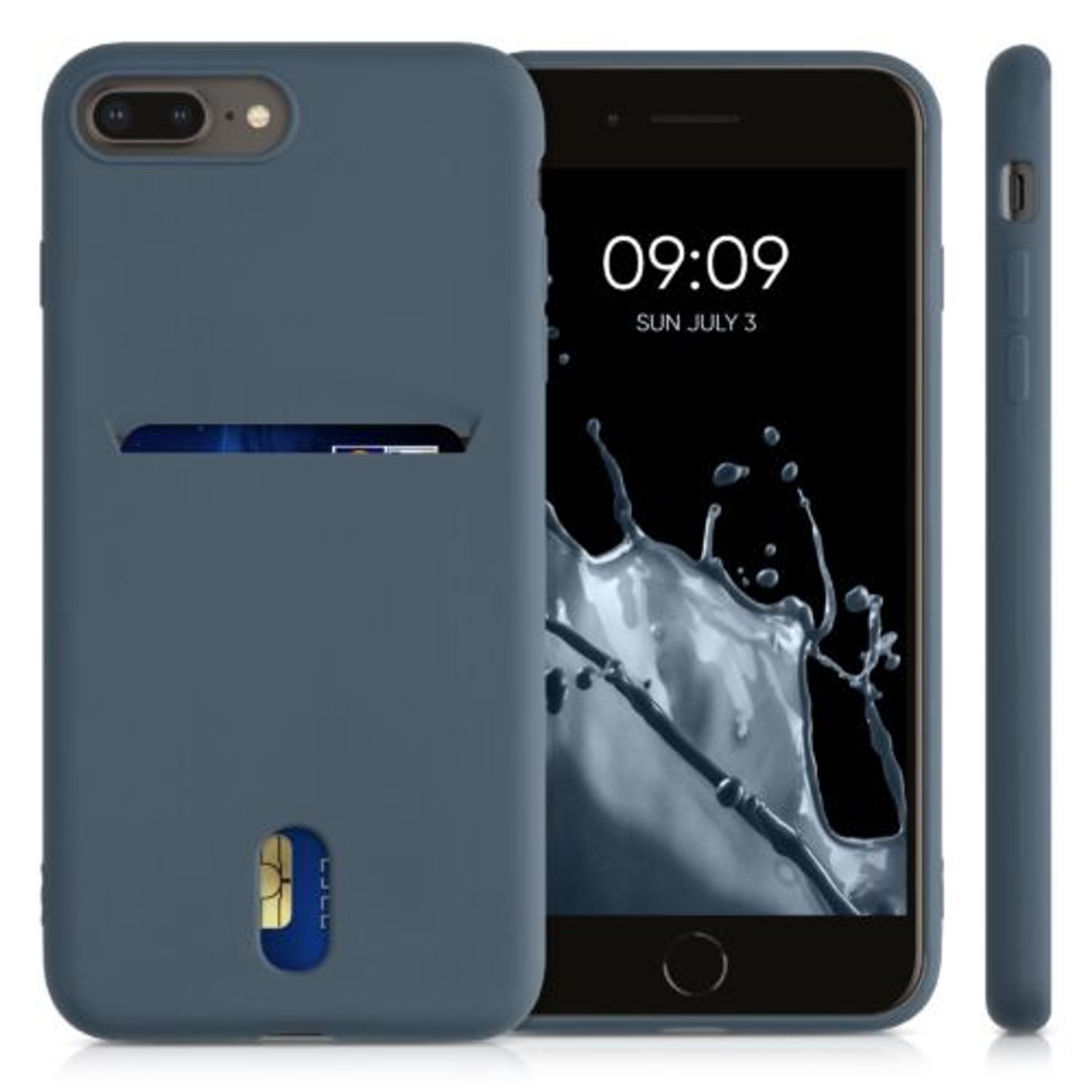 Husa pentru Apple iPhone 8 Plus/iPhone 7 Plus, Silicon, Albastru, 49102.202, Kwmobile fotografia produsului View 2 L