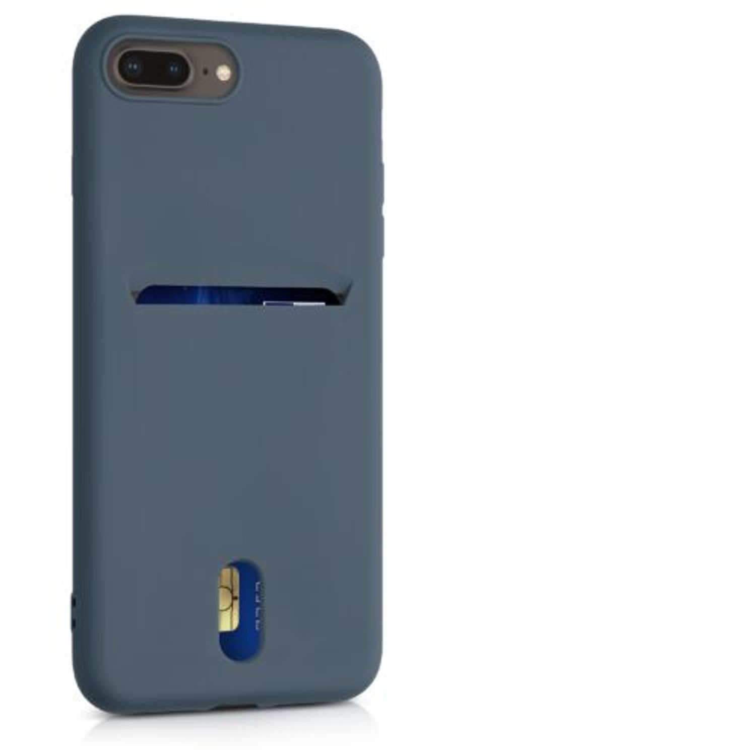 Husa pentru Apple iPhone 8 Plus/iPhone 7 Plus, Silicon, Albastru, 49102.202, Kwmobile fotografia produsului View 8 L