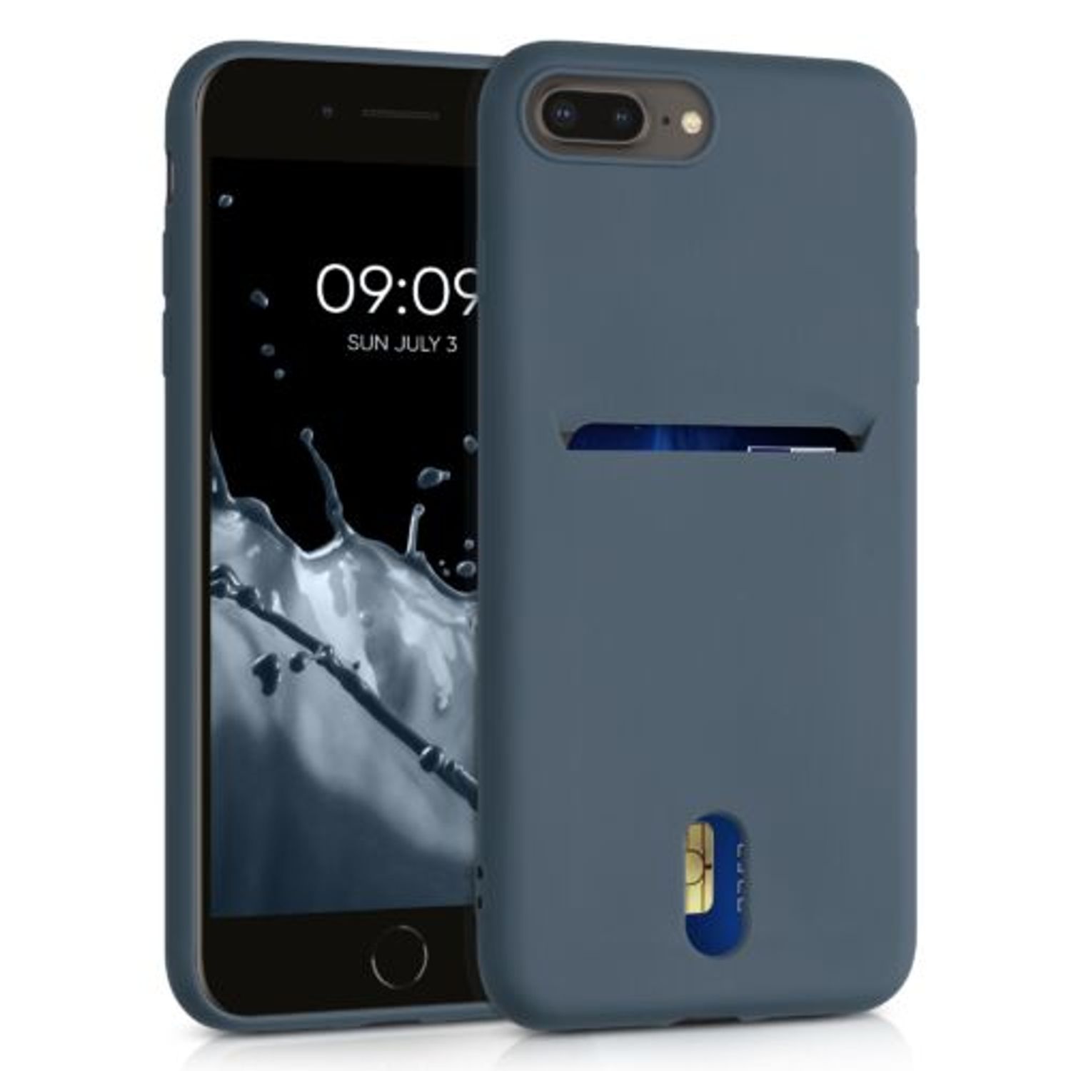 Husa pentru Apple iPhone 8 Plus/iPhone 7 Plus, Silicon, Albastru, 49102.202, Kwmobile fotografia produsului