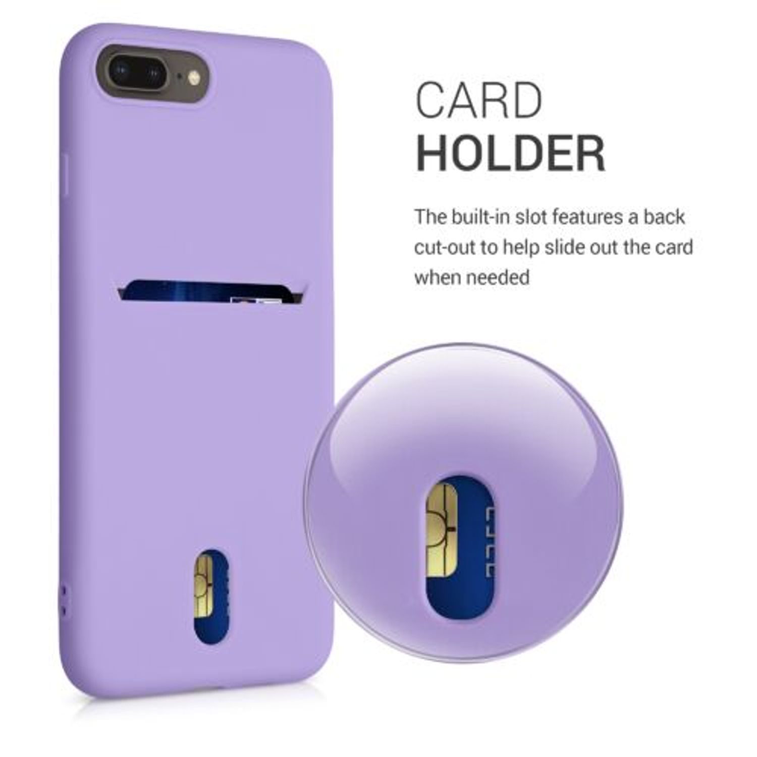 Husa pentru Apple iPhone 8 Plus/iPhone 7 Plus, Silicon, Mov, 49102.222, Kwmobile fotografia produsului View 4 L