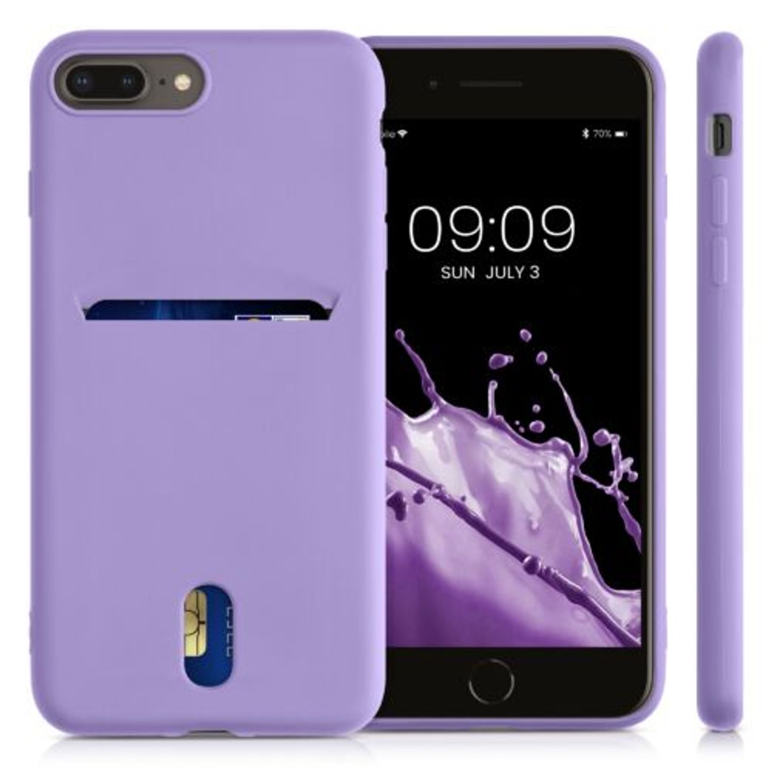 Husa pentru Apple iPhone 8 Plus/iPhone 7 Plus, Silicon, Mov, 49102.222, Kwmobile fotografia produsului View 2 L