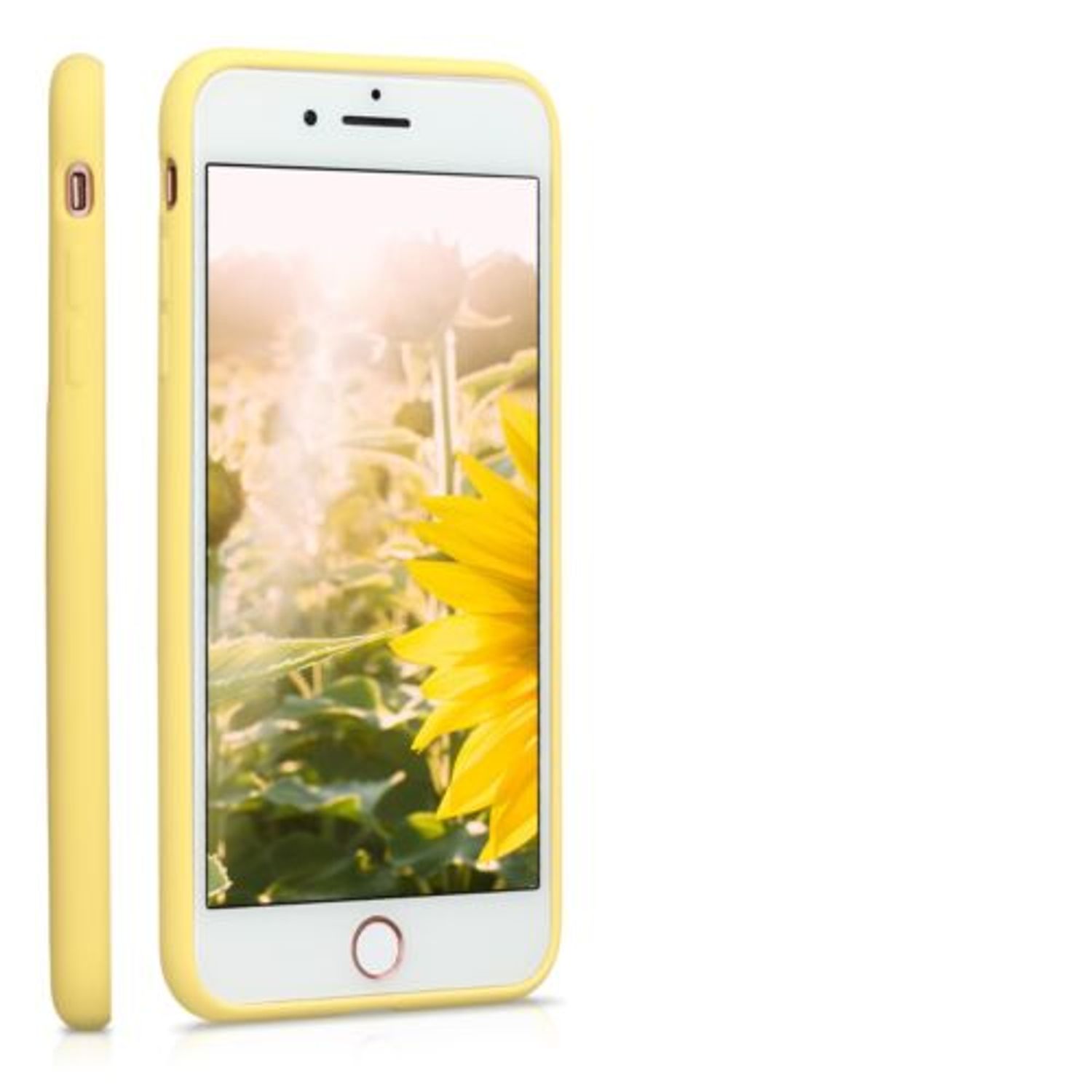 Husa pentru Apple iPhone 8 Plus/iPhone 7 Plus, Silicon, Galben, 49102.06, Kwmobile fotografia produsului View 9 L
