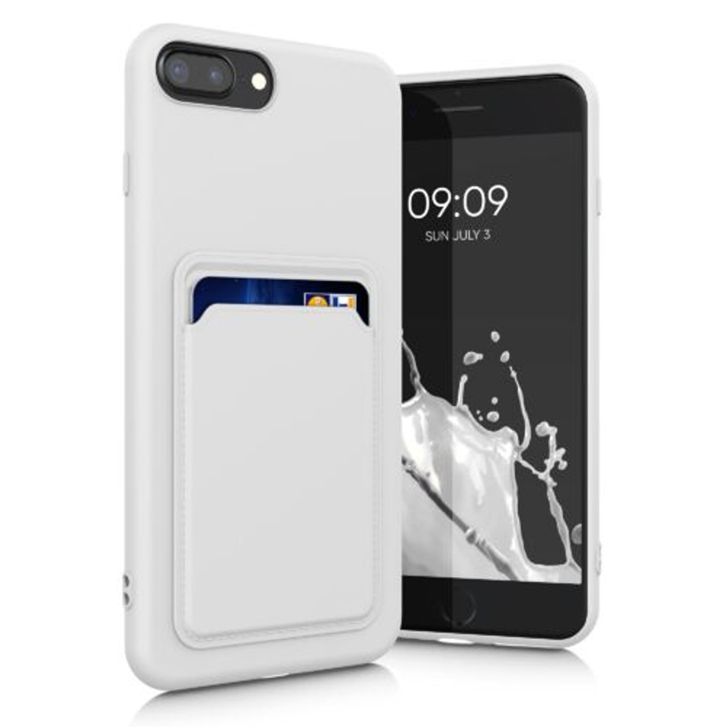 Husa pentru Apple iPhone 8 Plus/iPhone 7 Plus, Silicon, Alb, 55118.02, Kwmobile fotografia produsului