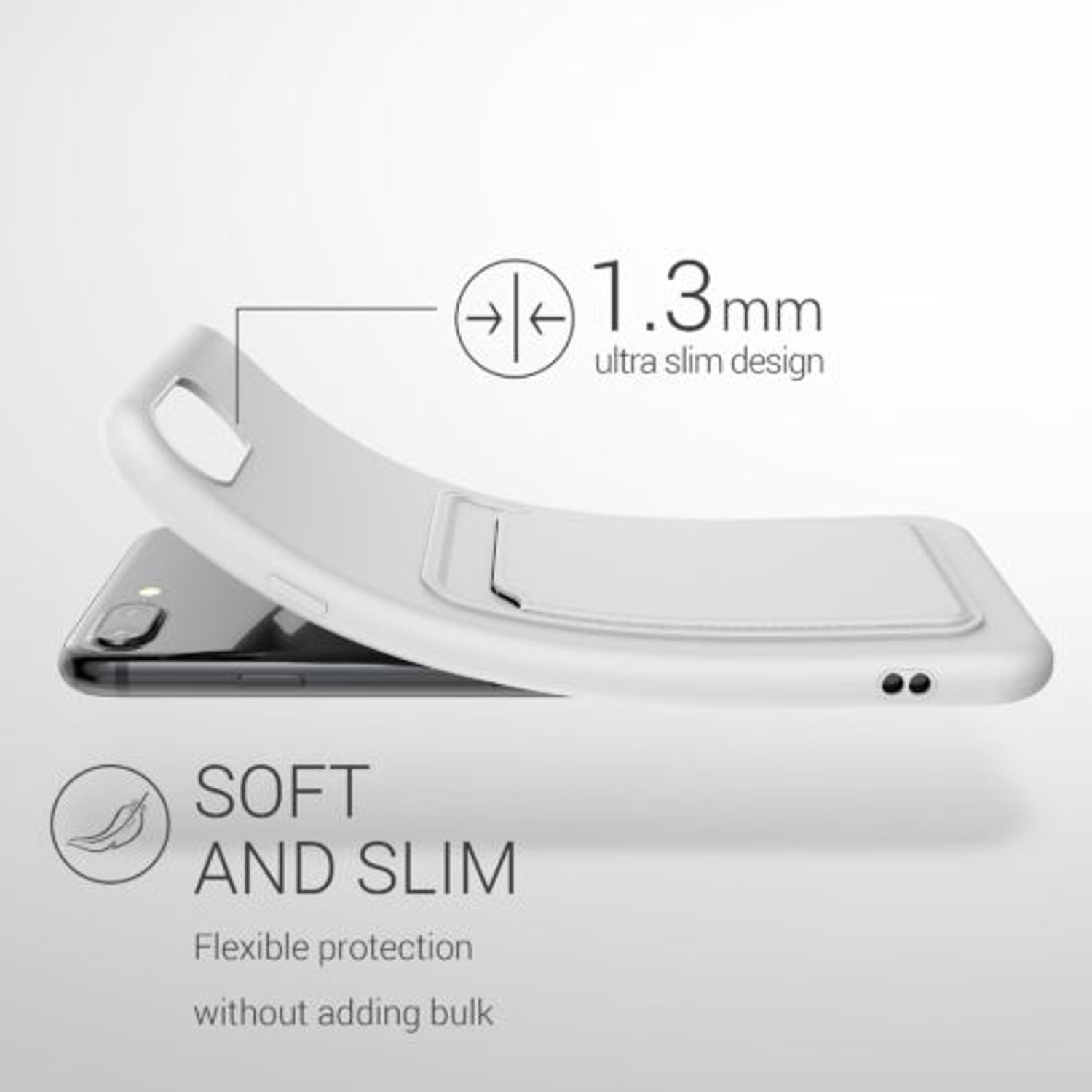Husa pentru Apple iPhone 8 Plus/iPhone 7 Plus, Silicon, Alb, 55118.02, Kwmobile fotografia produsului View 6 L