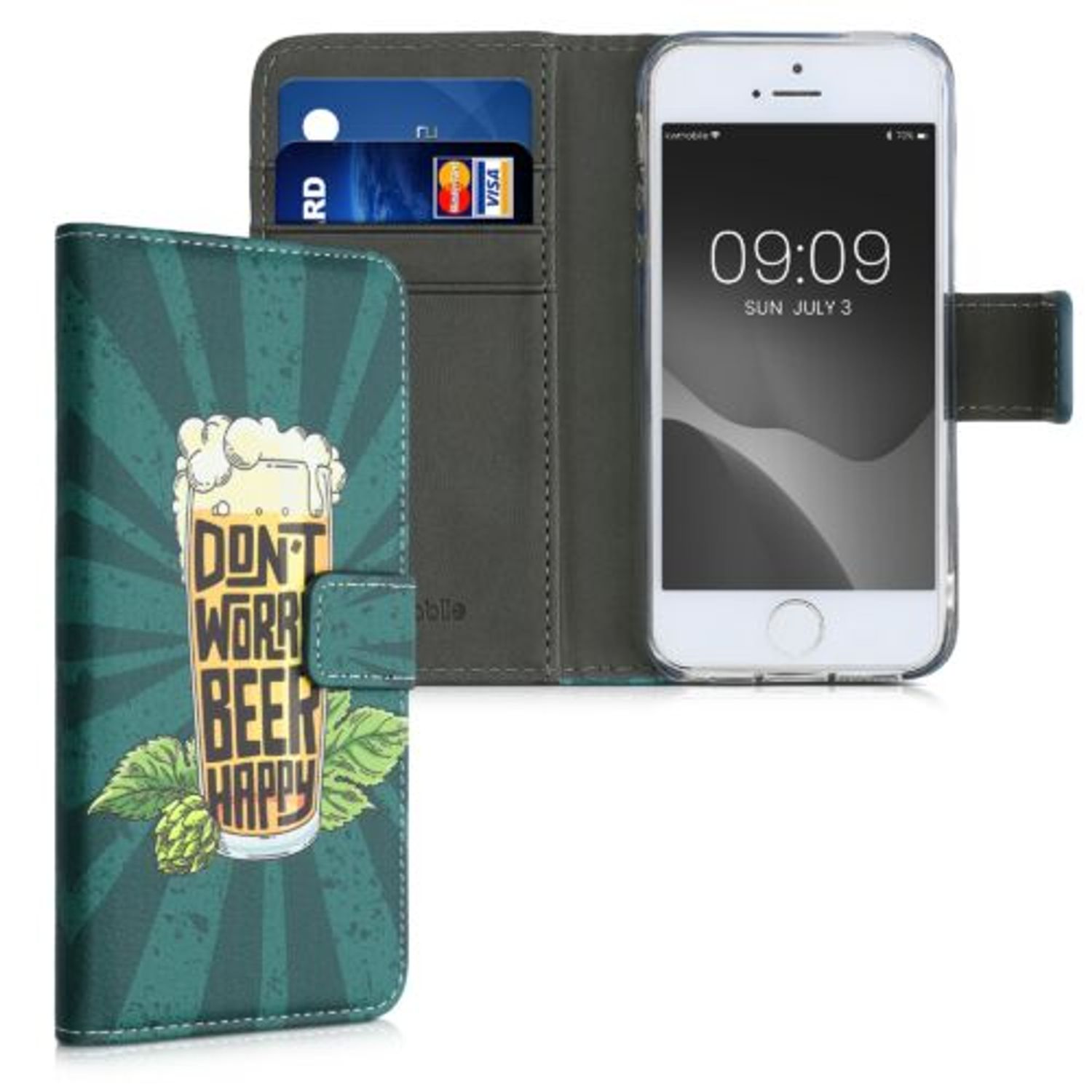 Husa pentru Apple iPhone 5s/iPhone SE, Piele ecologica, Multicolor, 20207.34, Kwmobile fotografia produsului