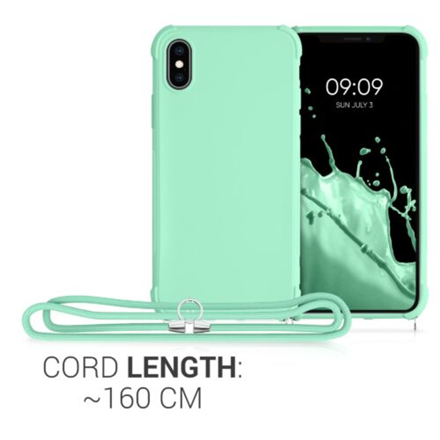 Husa pentru Apple iPhone X/iPhone XS, Silicon, Verde, 49915.71, Kwmobile fotografia produsului View 4 L