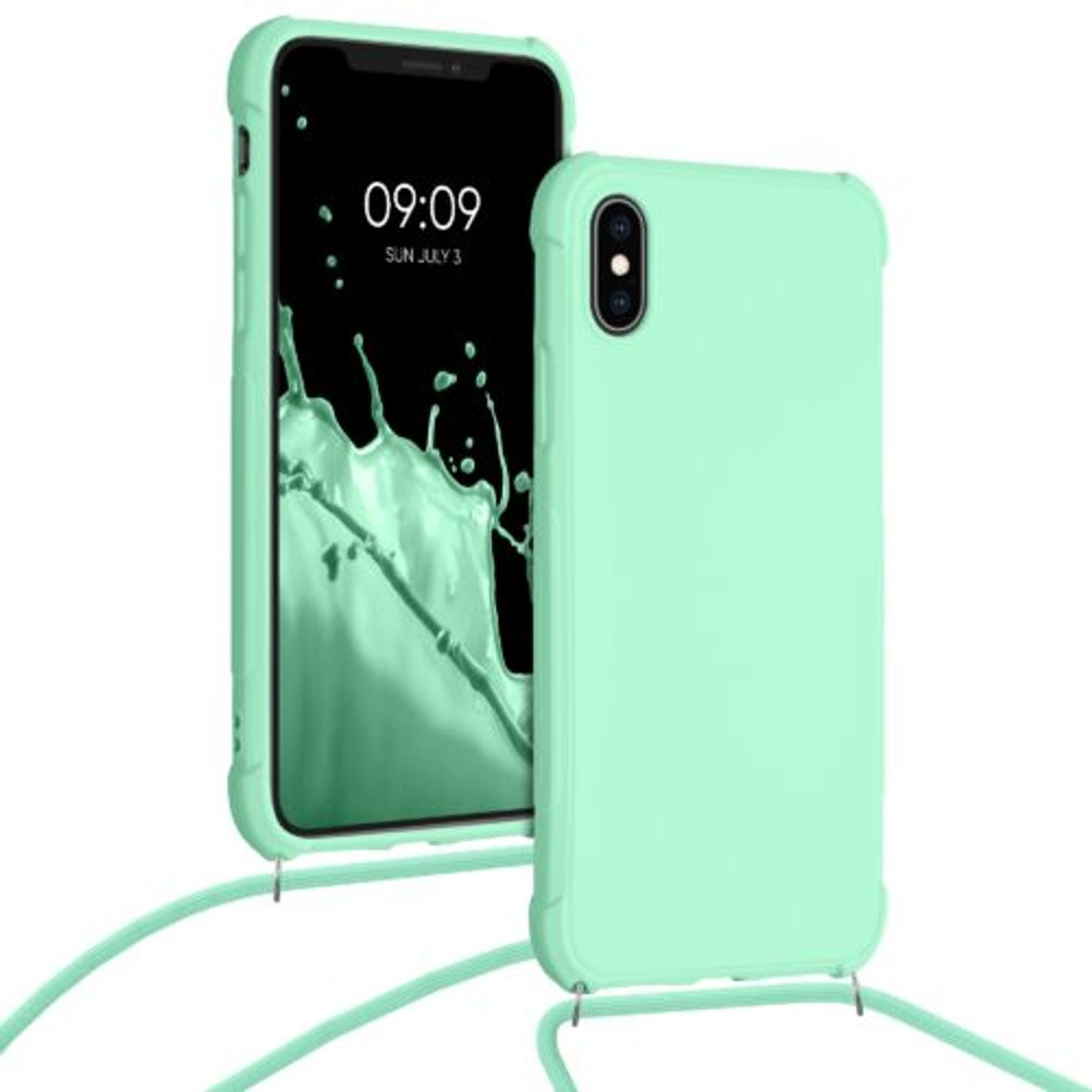 Husa pentru Apple iPhone X/iPhone XS, Silicon, Verde, 49915.71, Kwmobile fotografia produsului View 5 L
