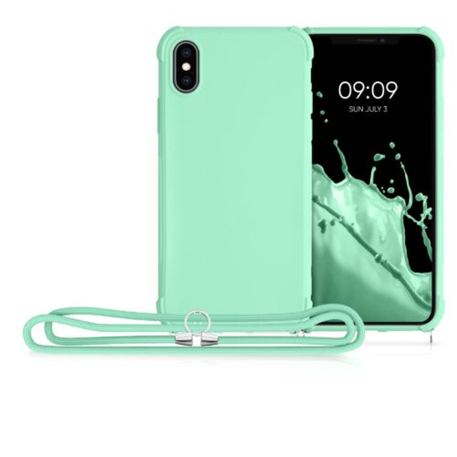 Husa pentru Apple iPhone X/iPhone XS, Silicon, Verde, 49915.71, Kwmobile fotografia produsului View 8 L