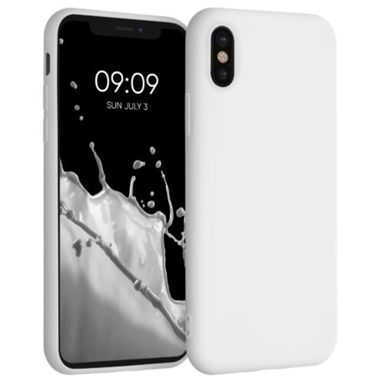 Husa pentru Apple iPhone X/iPhone XS, Silicon, Alb, 42492.02, Kwmobile fotografia produsului