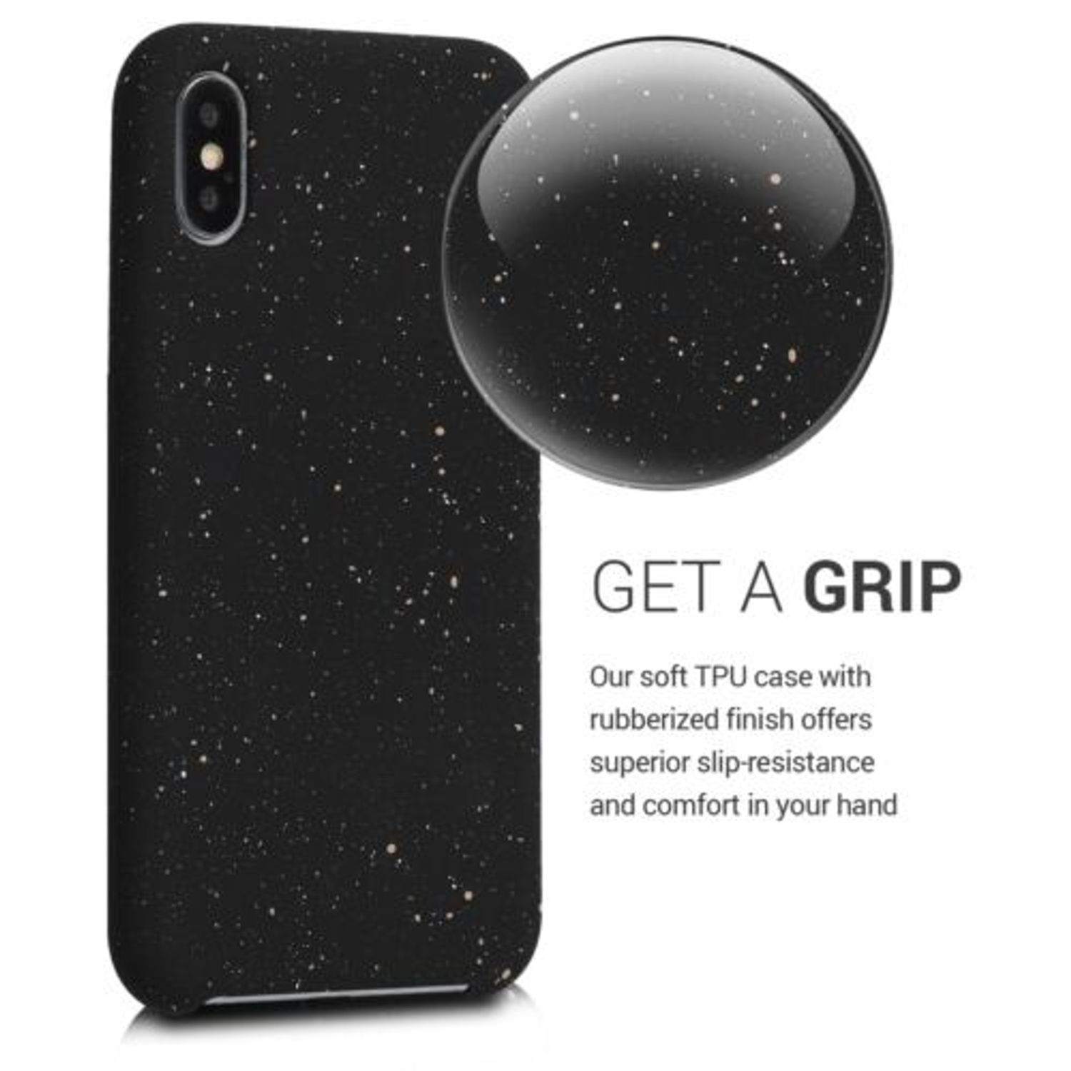 Husa pentru Apple iPhone X/iPhone XS, Silicon, Negru, 49558.02, Kwmobile fotografia produsului View 4 L