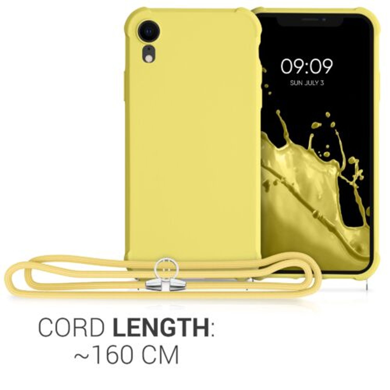 Husa pentru Apple iPhone XR, Silicon, Galben, 49917.158, Kwmobile fotografia produsului View 4 L