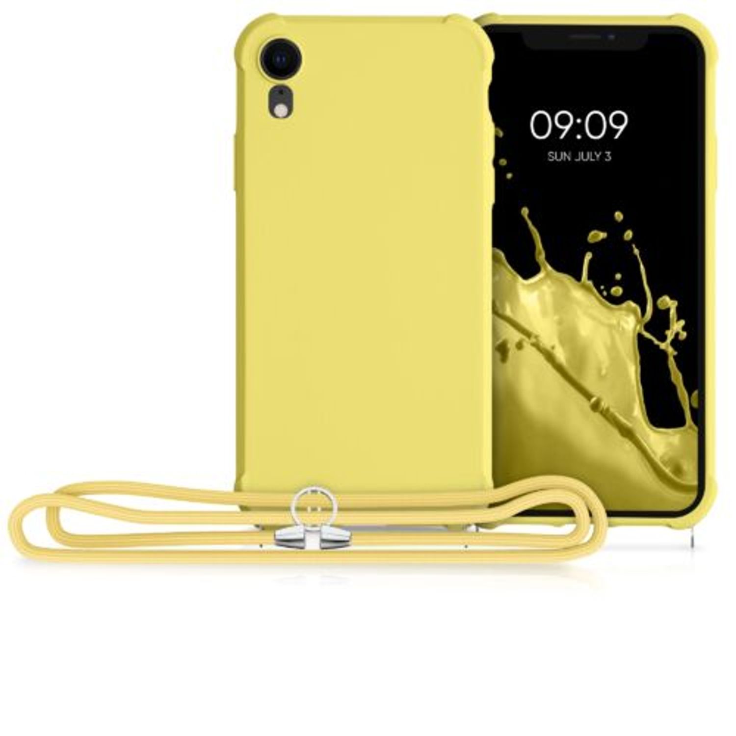 Husa pentru Apple iPhone XR, Silicon, Galben, 49917.158, Kwmobile fotografia produsului View 8 L