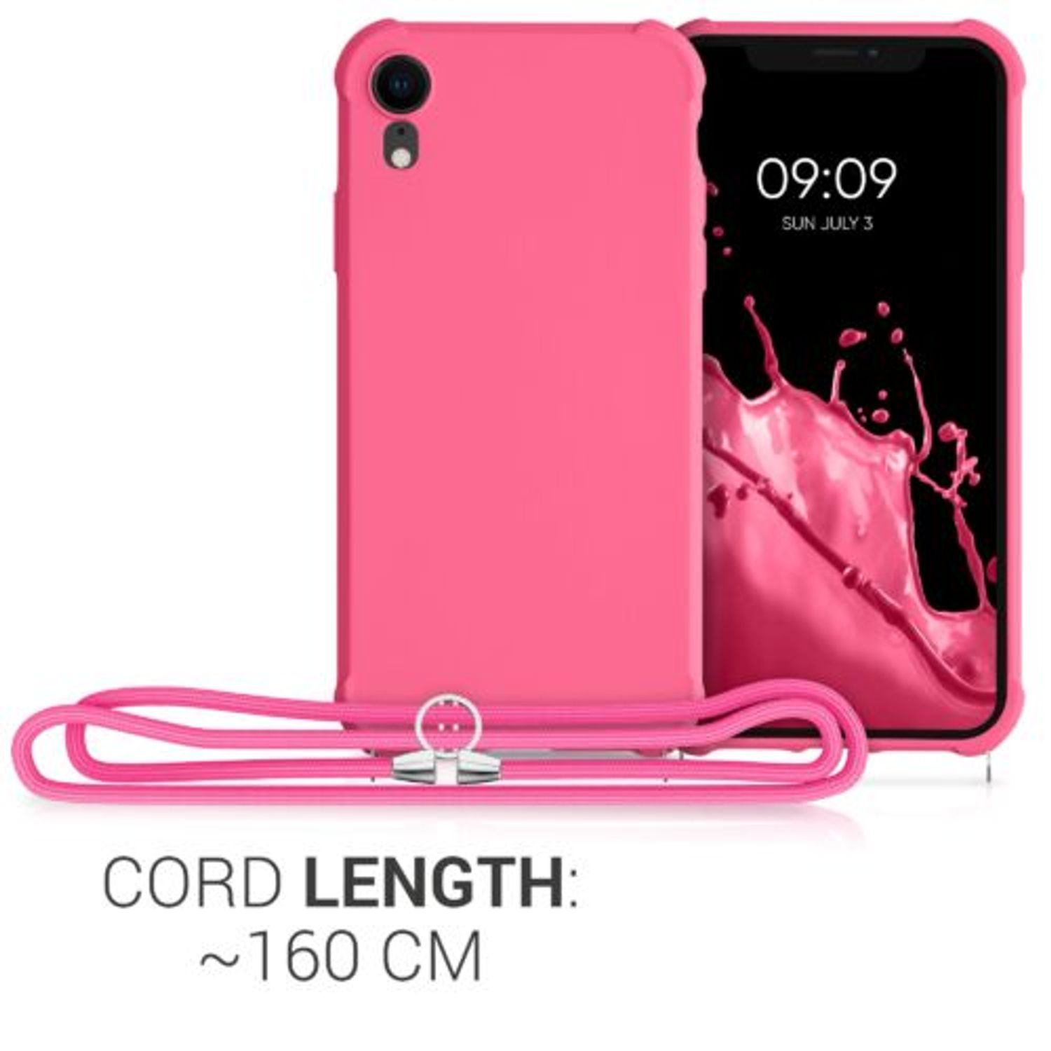 Husa pentru Apple iPhone XR, Silicon, Roz, 49917.77, Kwmobile fotografia produsului View 3 L