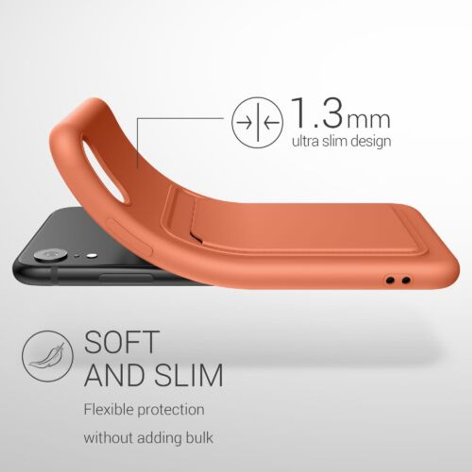 Husa pentru Apple iPhone XR, Silicon, Portocaliu, 55116.29, Kwmobile fotografia produsului View 4 L