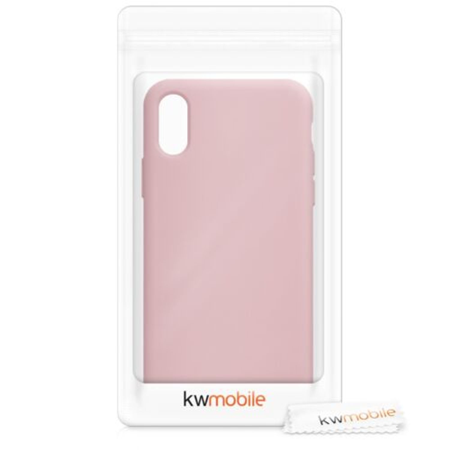 Husa pentru Apple iPhone XS, Silicon, Roz, 46313.156, Kwmobile fotografia produsului View 7 L