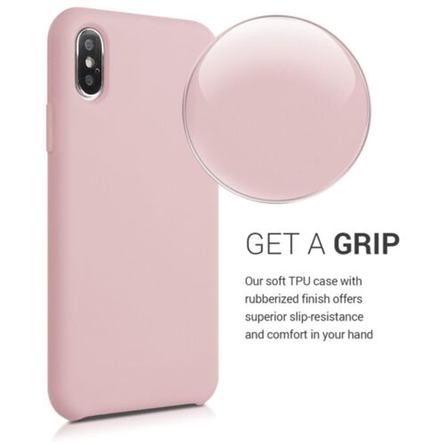 Husa pentru Apple iPhone XS, Silicon, Roz, 46313.156, Kwmobile fotografia produsului View 4 L