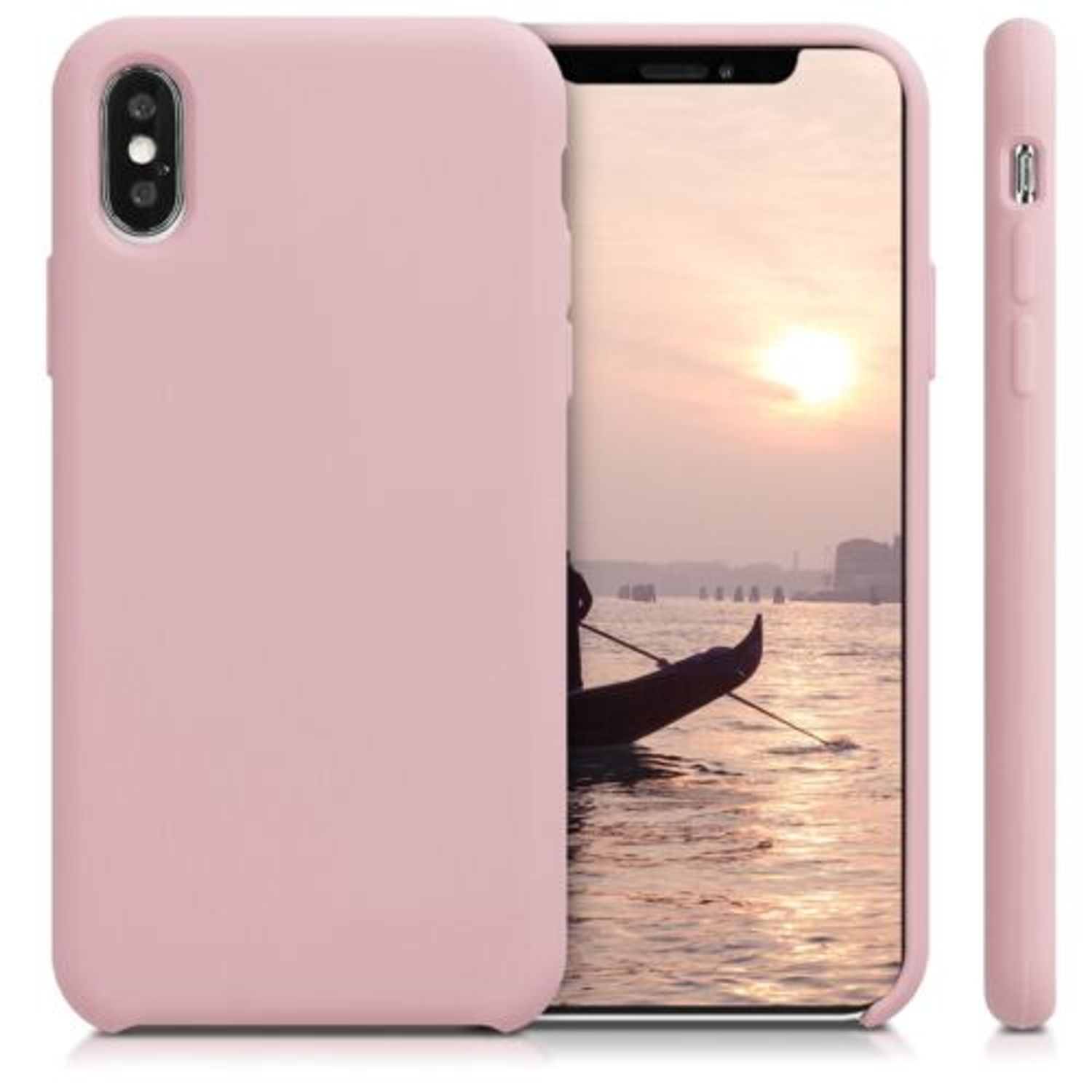 Husa pentru Apple iPhone XS, Silicon, Roz, 46313.156, Kwmobile fotografia produsului View 2 L