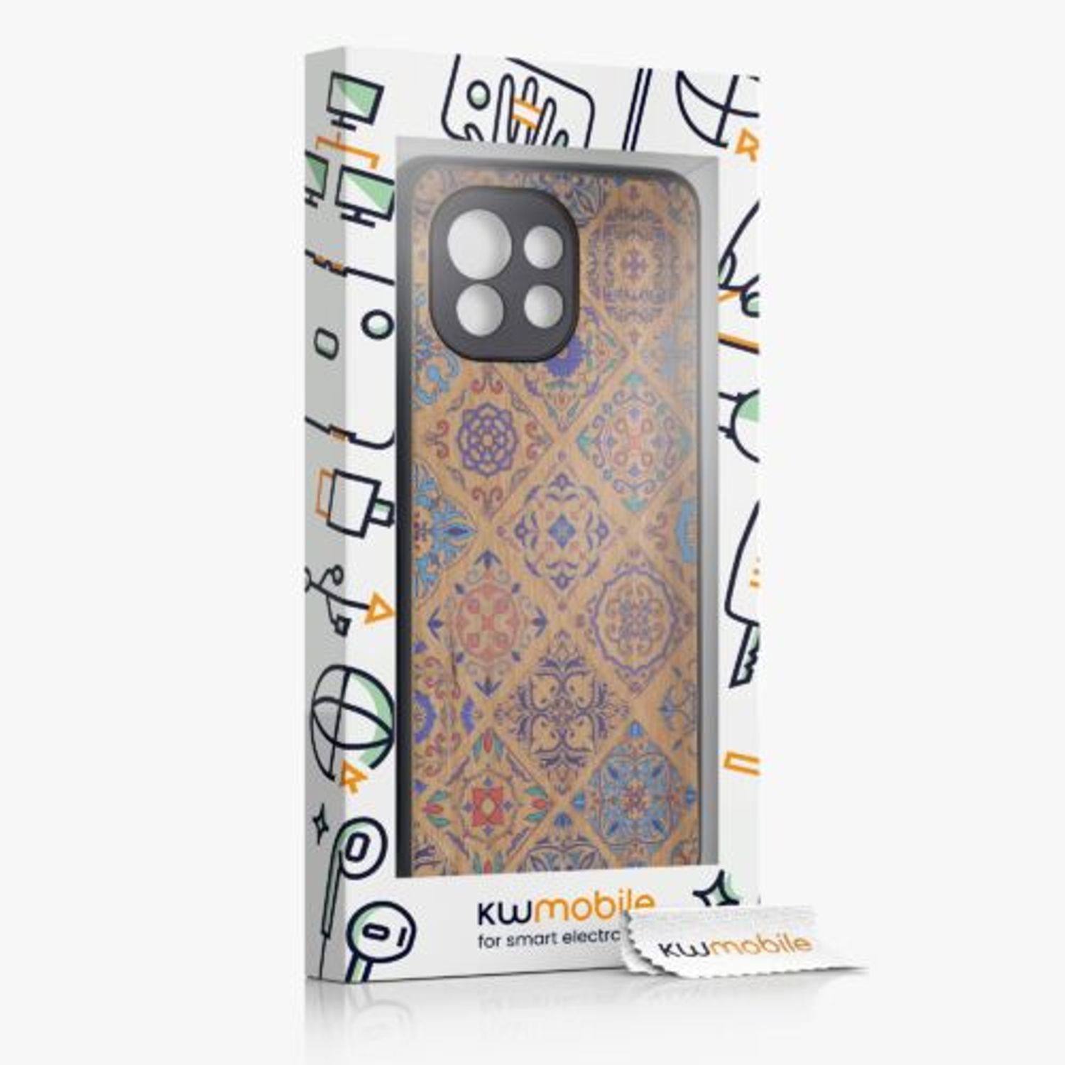 Husa pentru Xiaomi Mi 11, Lemn, Multicolor, 54662.04, Kwmobile fotografia produsului View 6 L