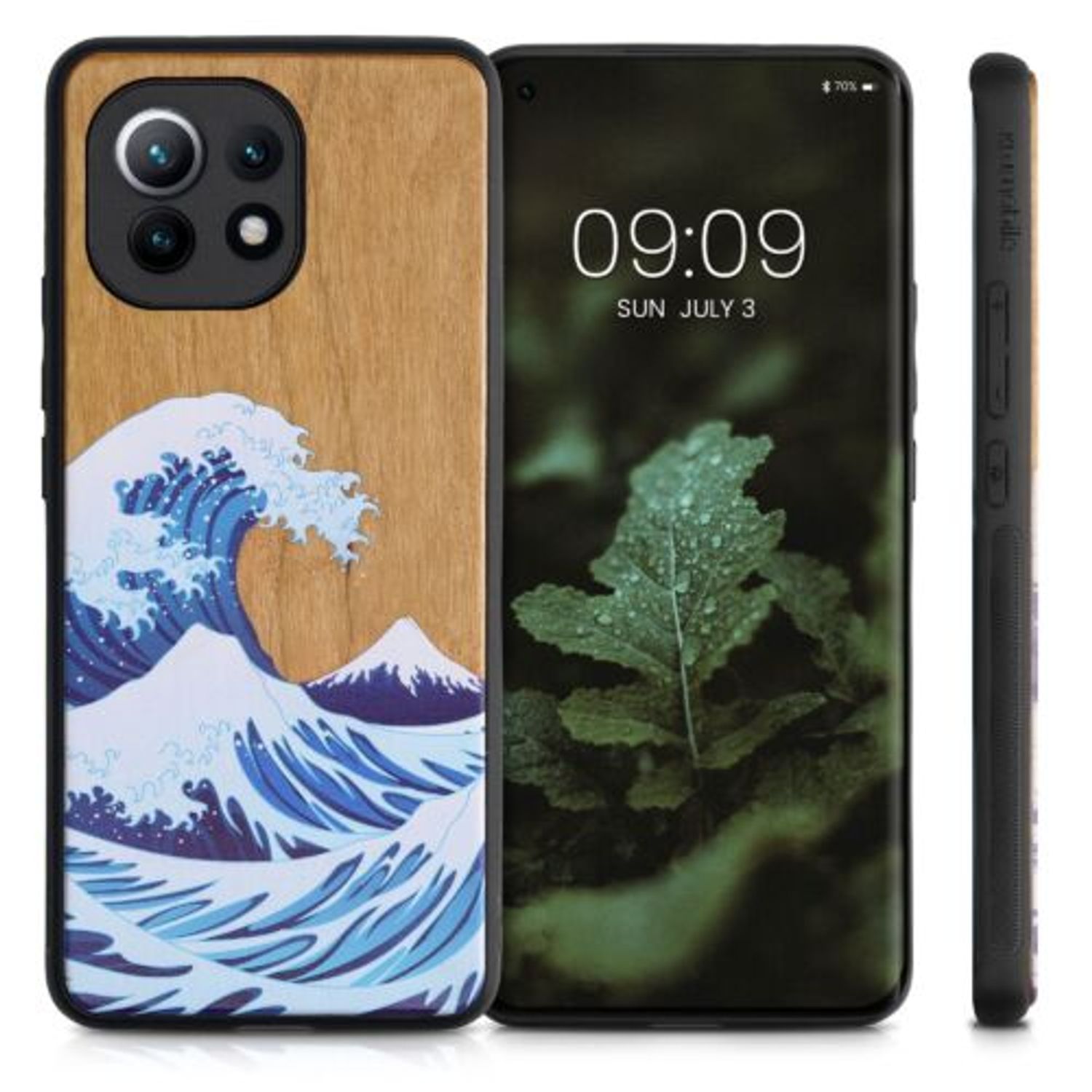 Husa pentru Xiaomi Mi 11, Lemn, Multicolor, 54662.06, Kwmobile fotografia produsului View 3 L