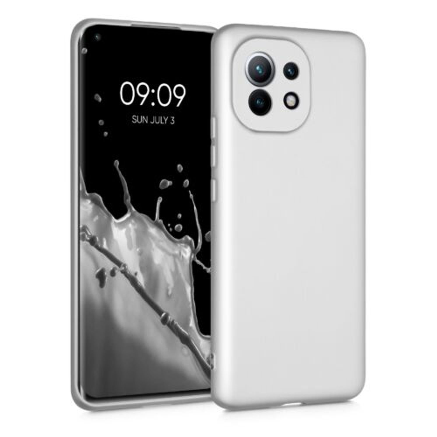 Husa pentru Xiaomi Mi 11, Silicon, Silver, 54189.67, Kwmobile fotografia produsului View 7 L