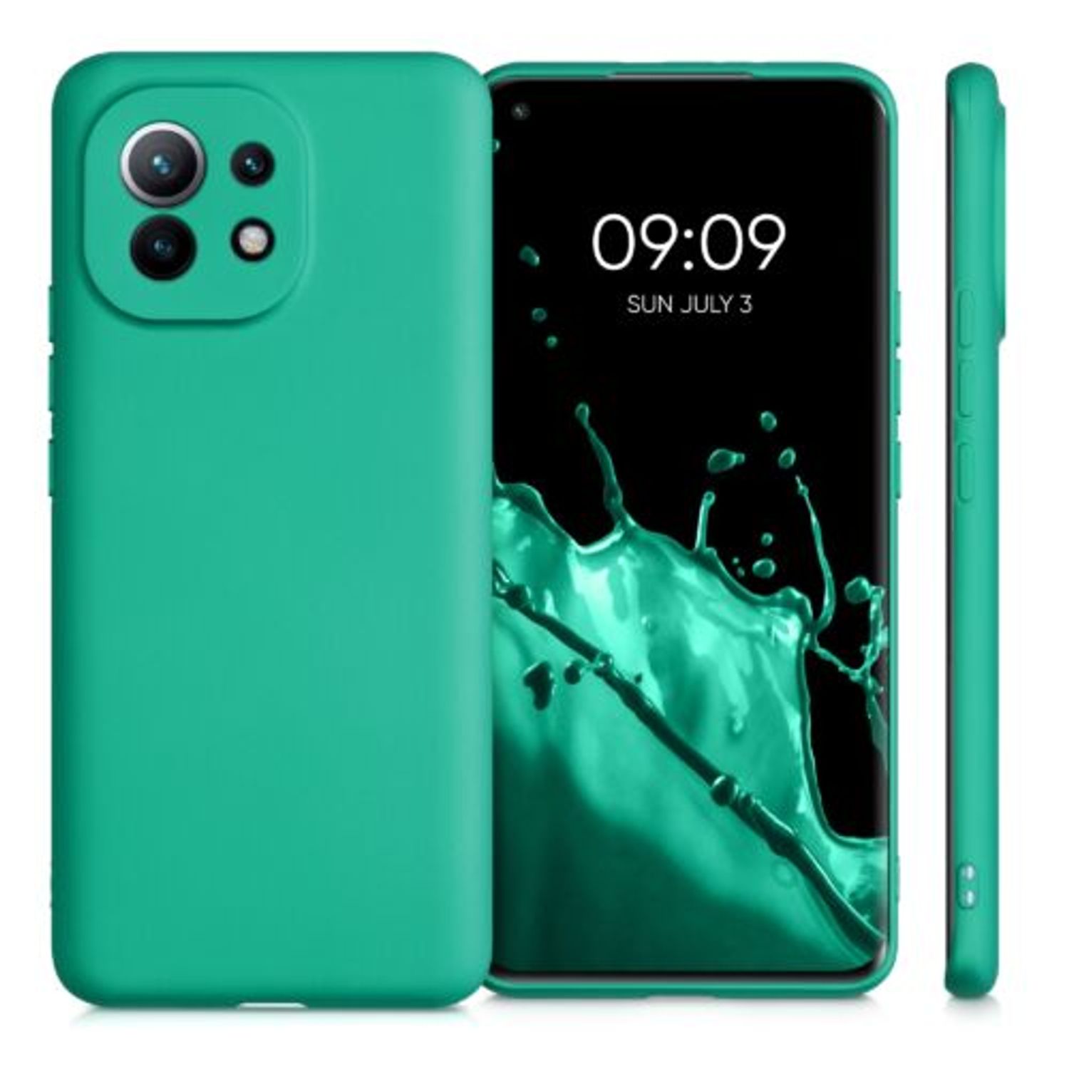 Husa pentru Xiaomi Mi 11, Silicon, Verde, 54189.128, Kwmobile fotografia produsului View 2 L