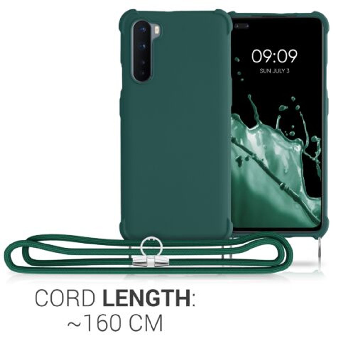 Husa pentru OnePlus Nord, Silicon, Verde, 55677.80, Kwmobile fotografia produsului View 3 L