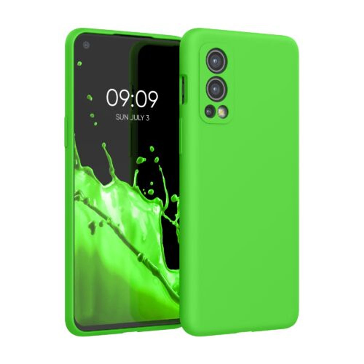 Husa pentru OnePlus Nord 2 5G, Silicon, Verde, 56070.159, Kwmobile fotografia produsului View 18 L