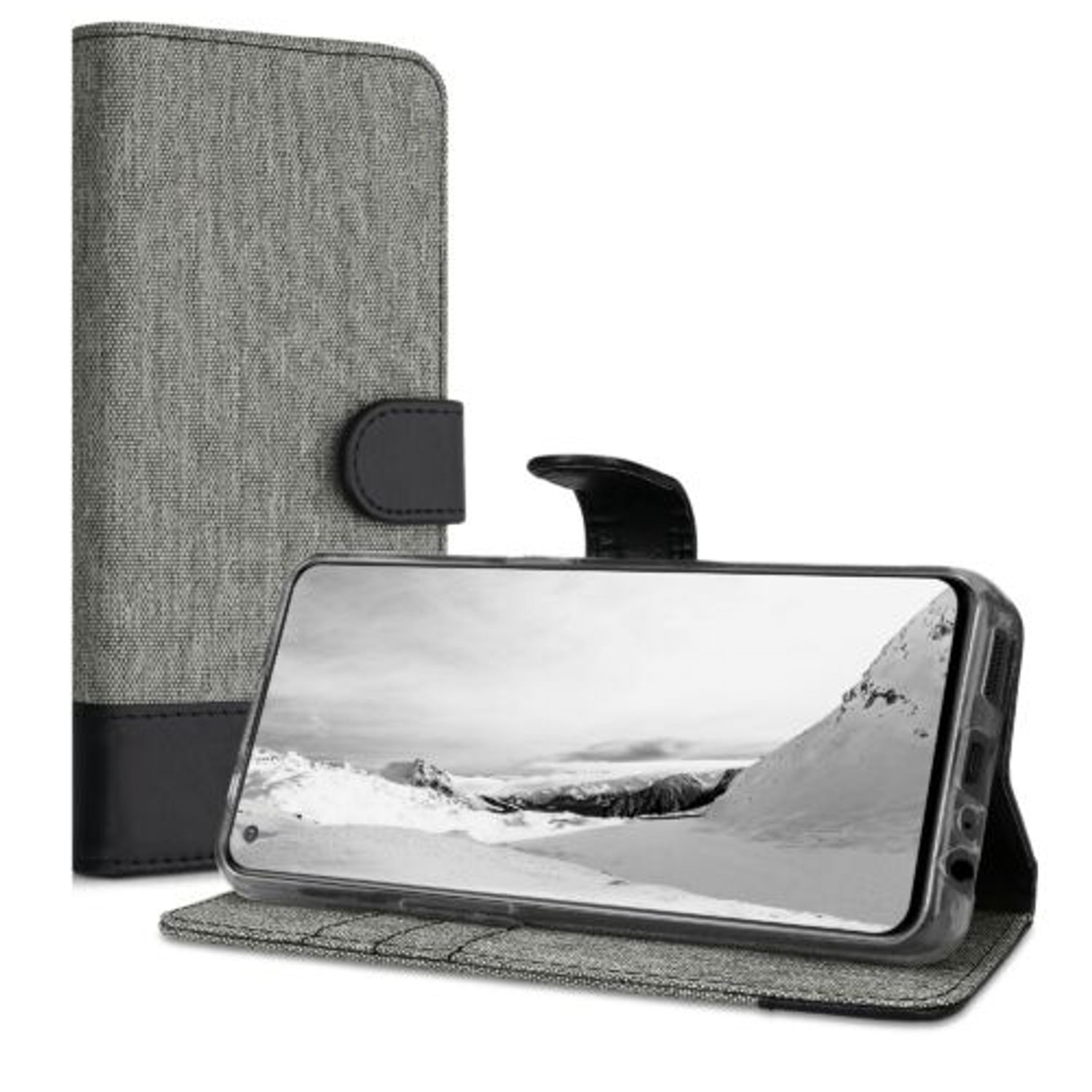 Husa pentru OnePlus Nord CE 5G, Textil, Gri, 56030.22, Kwmobile fotografia produsului View 2 L