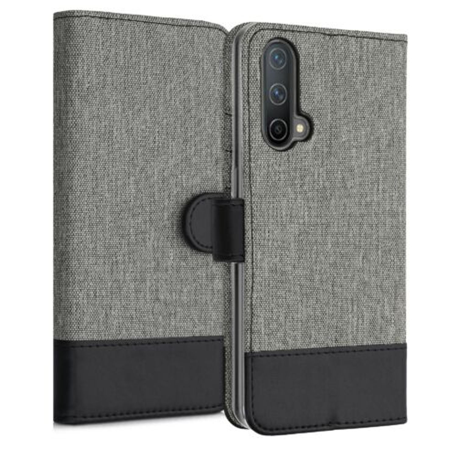 Husa pentru OnePlus Nord CE 5G, Textil, Gri, 56030.22, Kwmobile fotografia produsului View 4 L