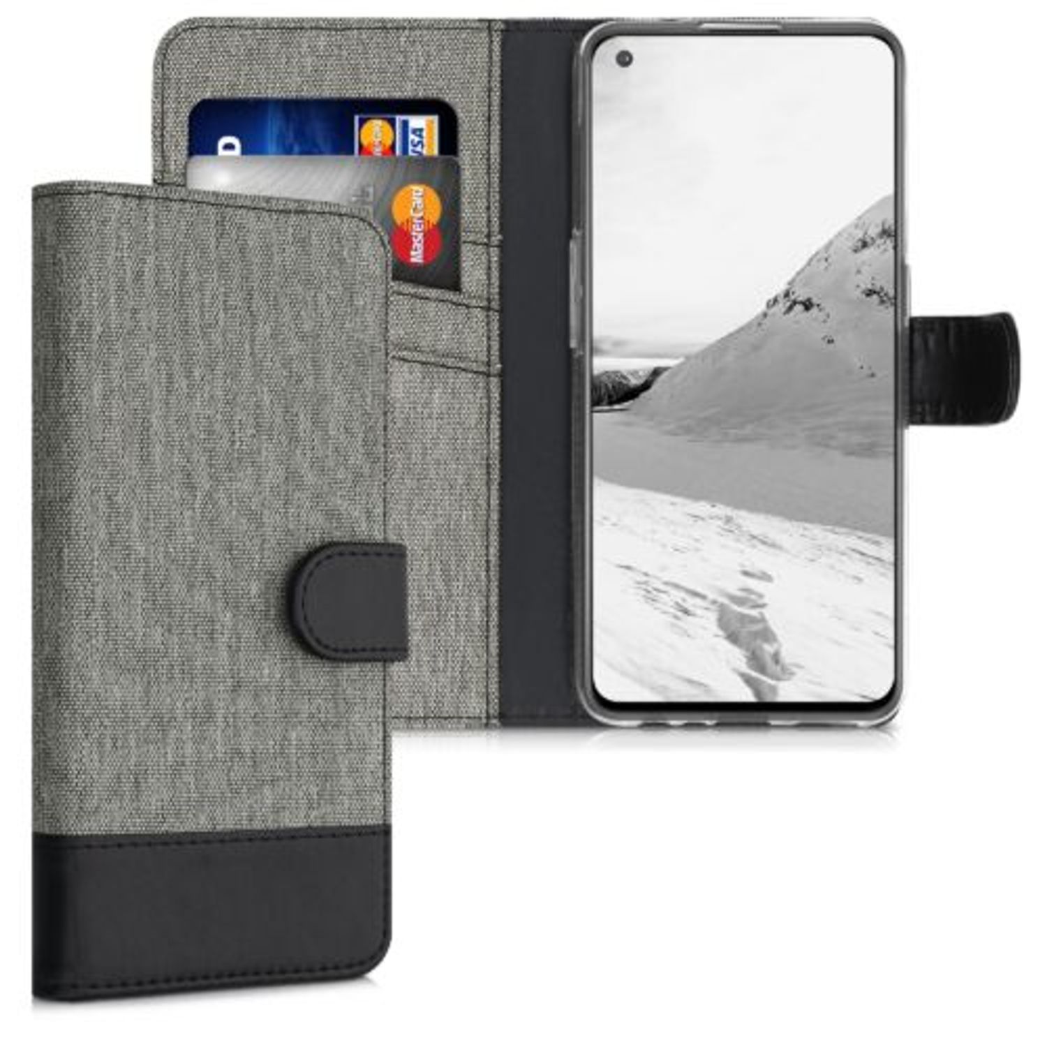 Husa pentru OnePlus Nord CE 5G, Textil, Gri, 56030.22, Kwmobile fotografia produsului