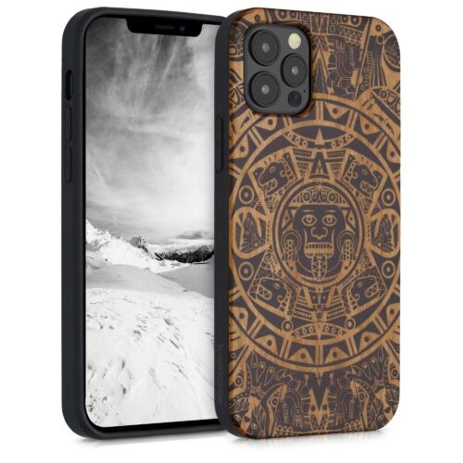 Husa pentru iPhone 12/iPhone 12 Pro, Lemn, Maro, 52734.06 fotografia produsului