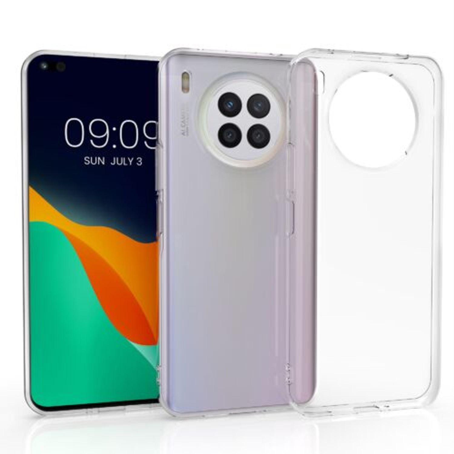 Husa pentru Huawei nova 8i, Silicon, Transparent, 56660.03, Kwmobile fotografia produsului View 2 L