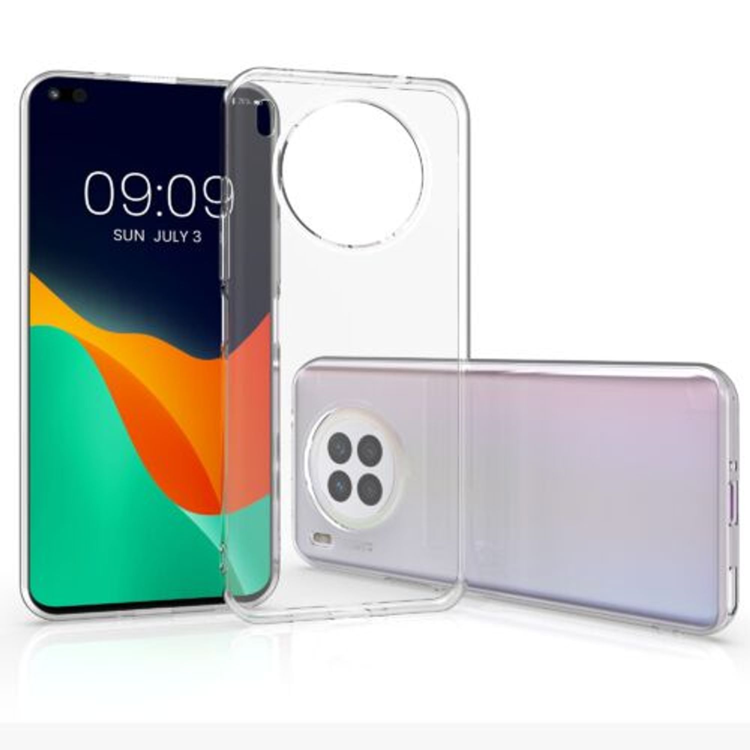 Husa pentru Huawei nova 8i, Silicon, Transparent, 56660.03, Kwmobile fotografia produsului View 5 L