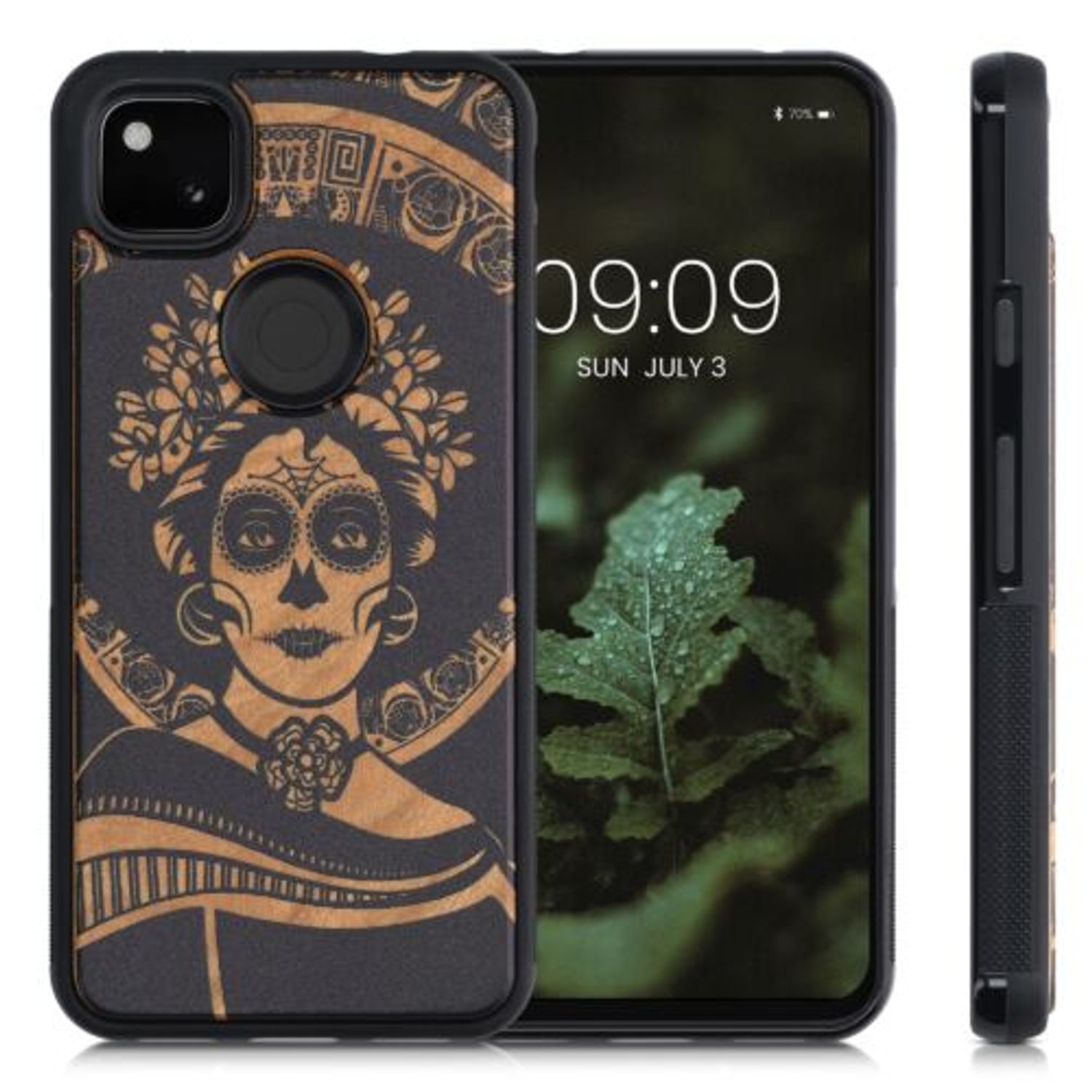 Husa pentru Google Pixel 4a, Lemn, Negru, 53122.08, Kwmobile fotografia produsului View 2 L