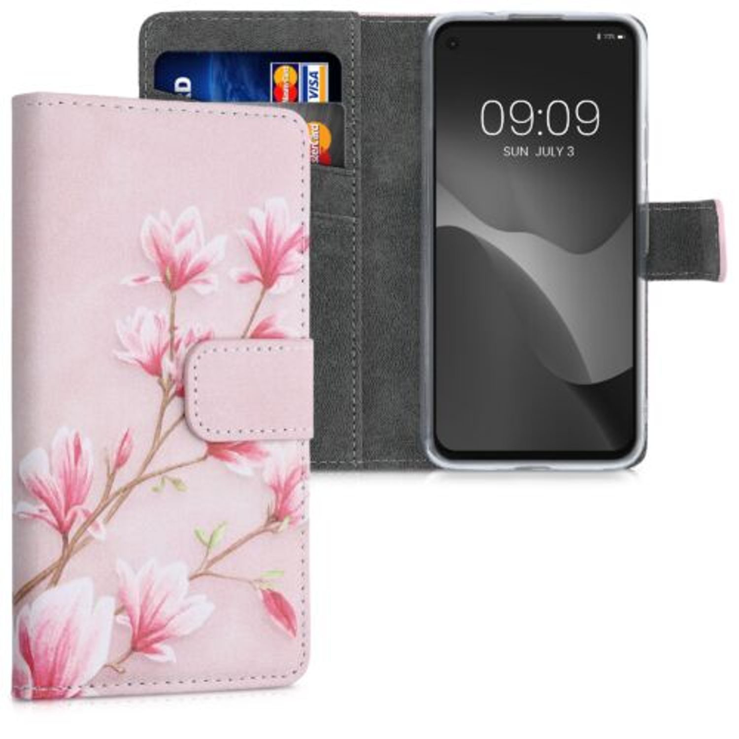 Husa pentru Google Pixel 4a, Piele ecologica, Roz, 52958.08, Kwmobile fotografia produsului