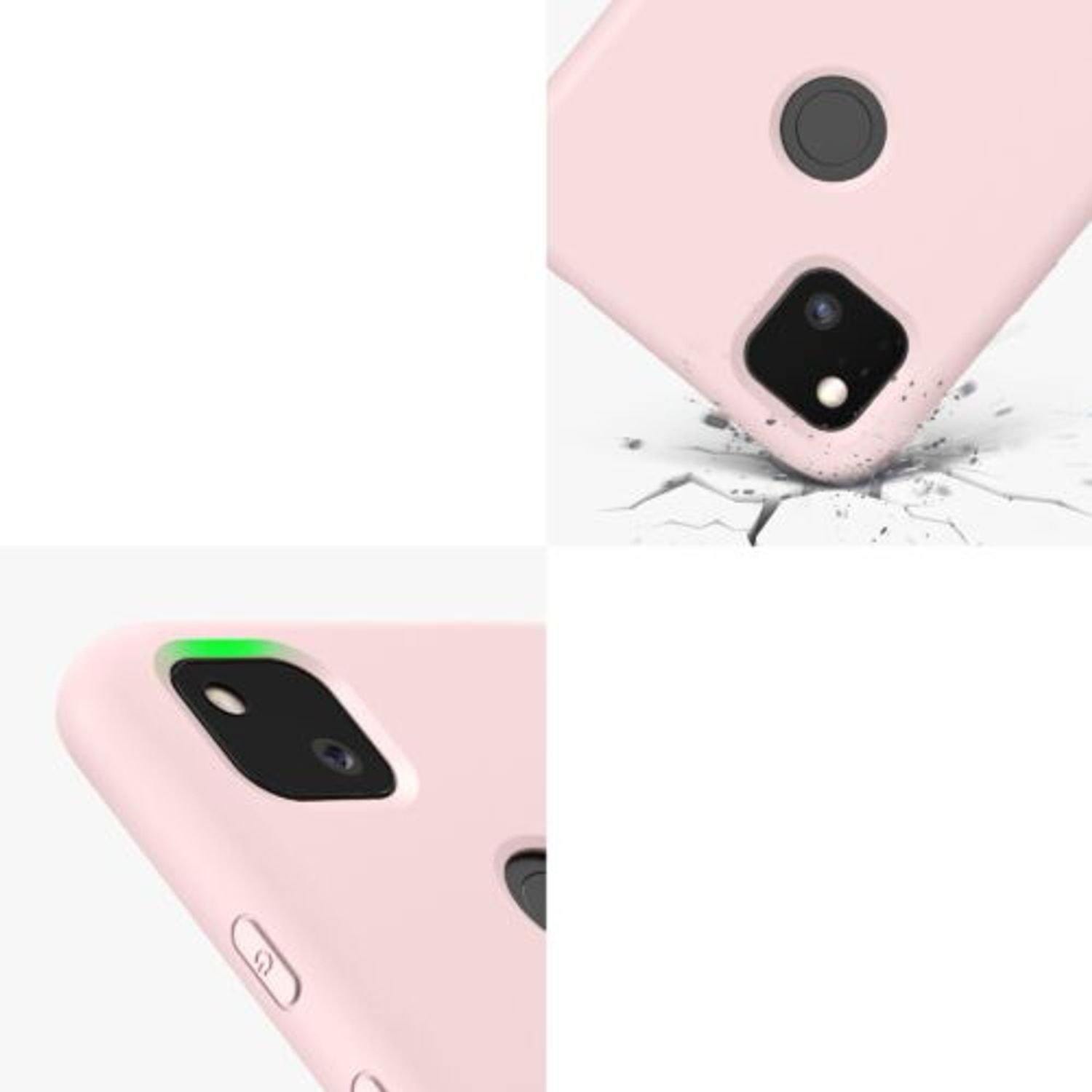 Husa pentru Google Pixel 4a, Silicon, Roz, 52622.225, Kwmobile fotografia produsului View 8 L