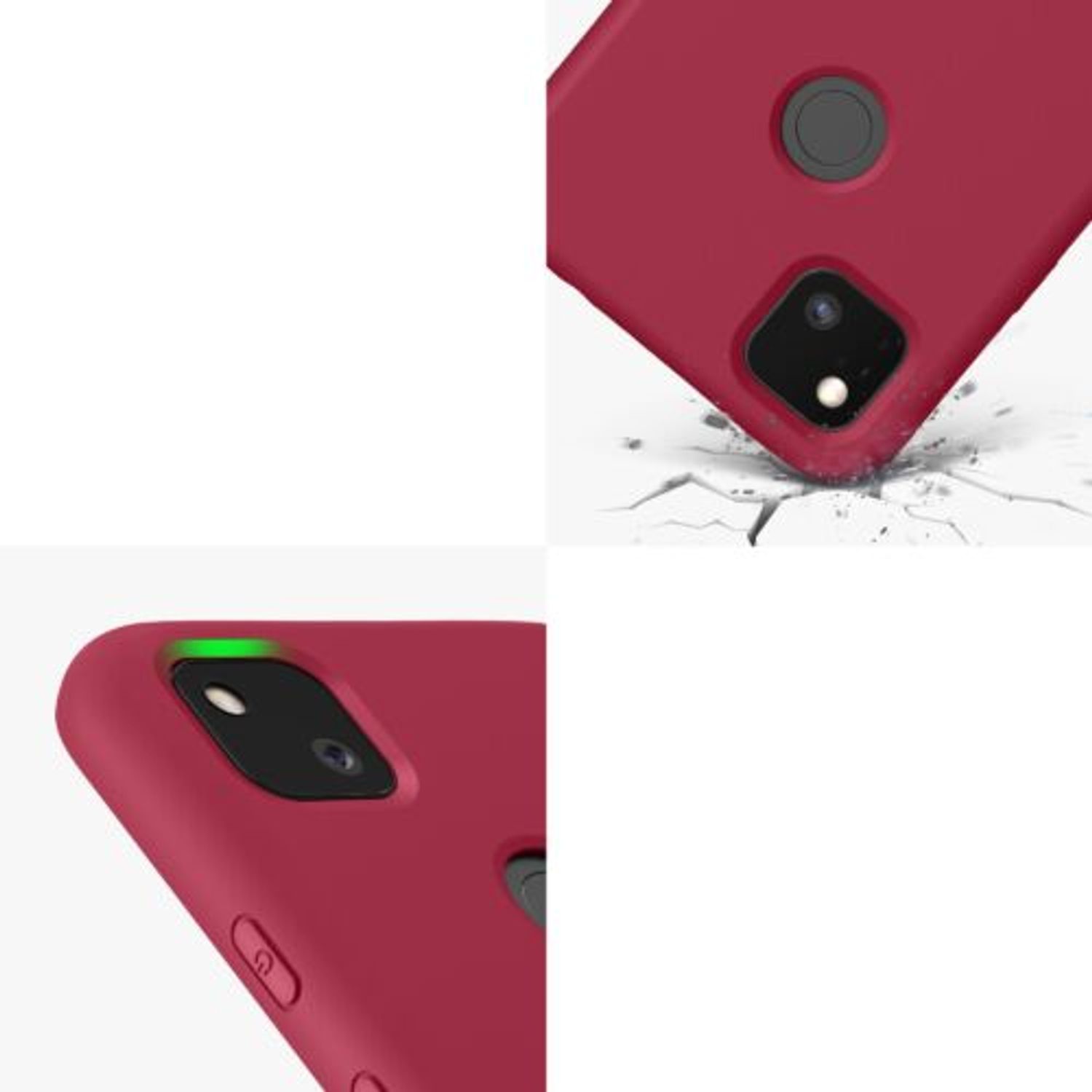 Husa pentru Google Pixel 4a, Silicon, Rosu, 52622.229, Kwmobile fotografia produsului View 8 L