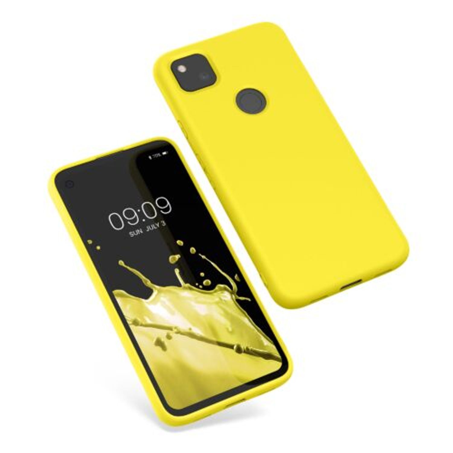 Husa pentru Google Pixel 4a, Silicon, Galben, 52622.165, Kwmobile fotografia produsului View 2 L
