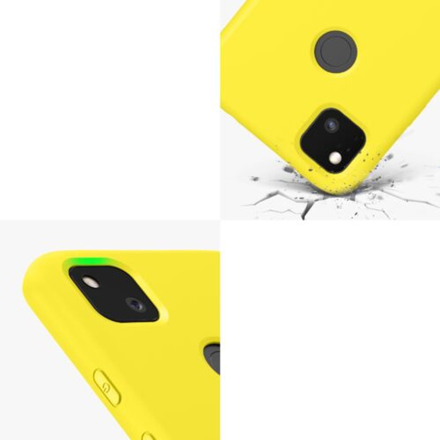 Husa pentru Google Pixel 4a, Silicon, Galben, 52622.165, Kwmobile fotografia produsului View 8 L