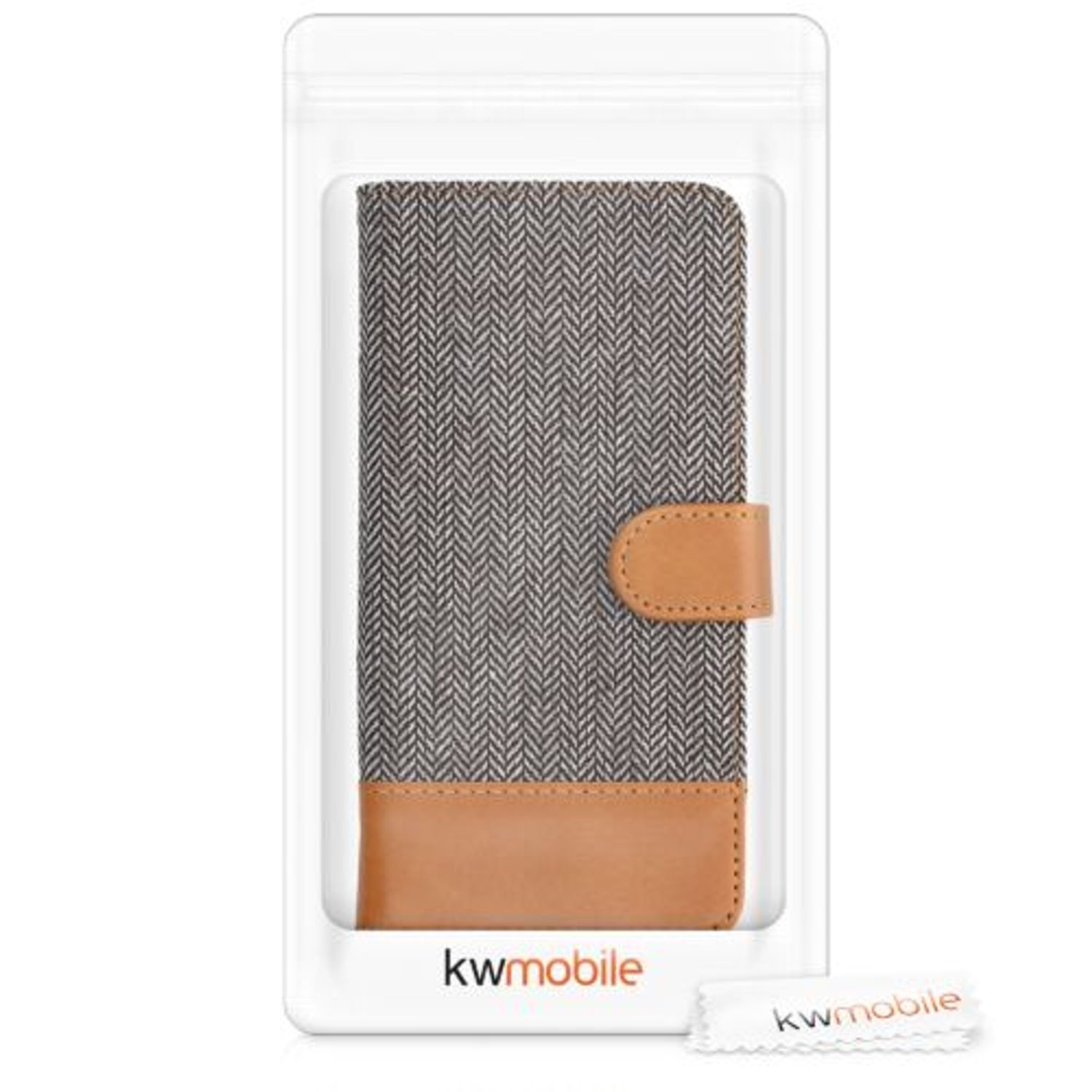Husa pentru Google Pixel 5a, Textil, Gri, 55987.25, Kwmobile fotografia produsului View 7 L