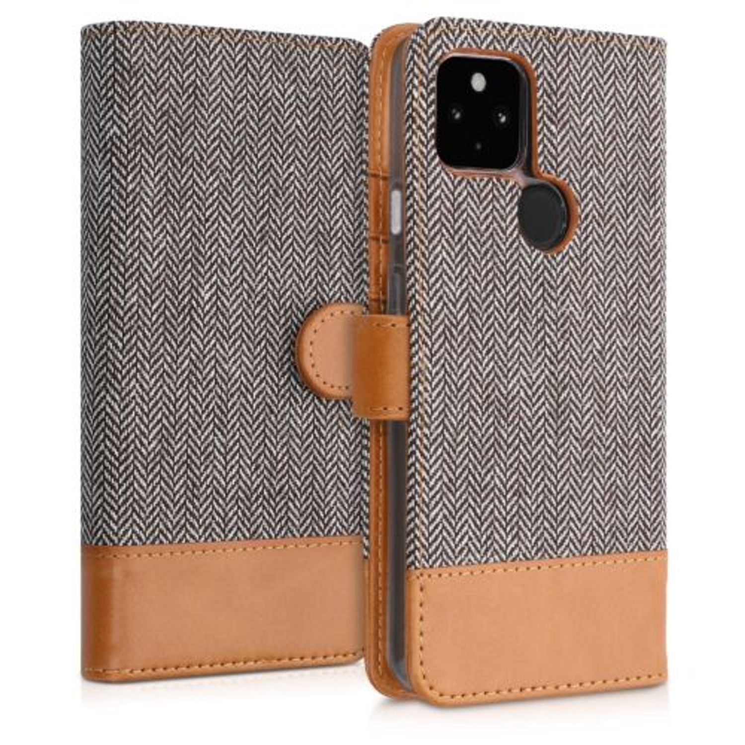 Husa pentru Google Pixel 5a, Textil, Gri, 55987.25, Kwmobile fotografia produsului View 4 L