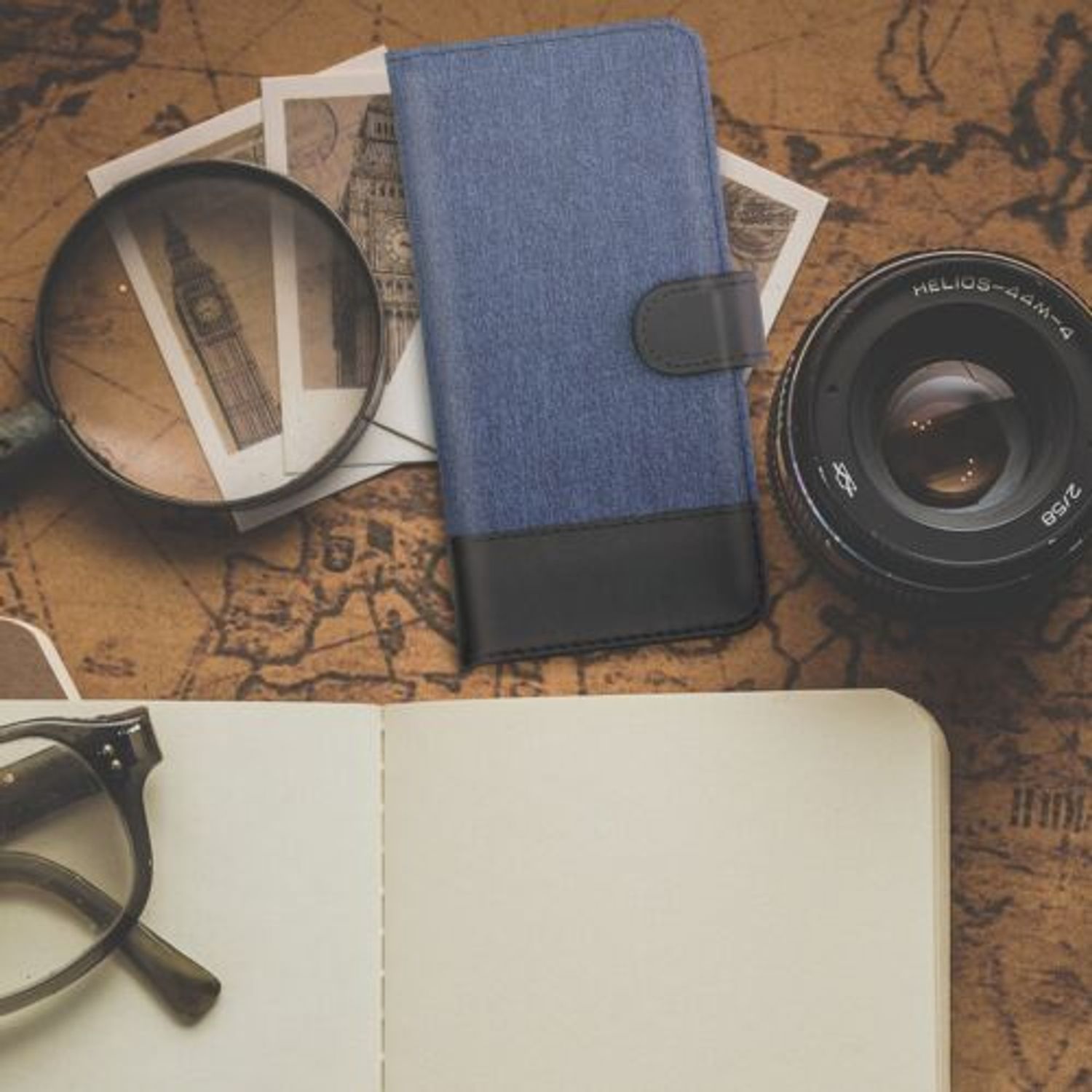 Husa pentru Google Pixel 5a, Textil, Albastru, 55987.17, Kwmobile fotografia produsului View 5 L