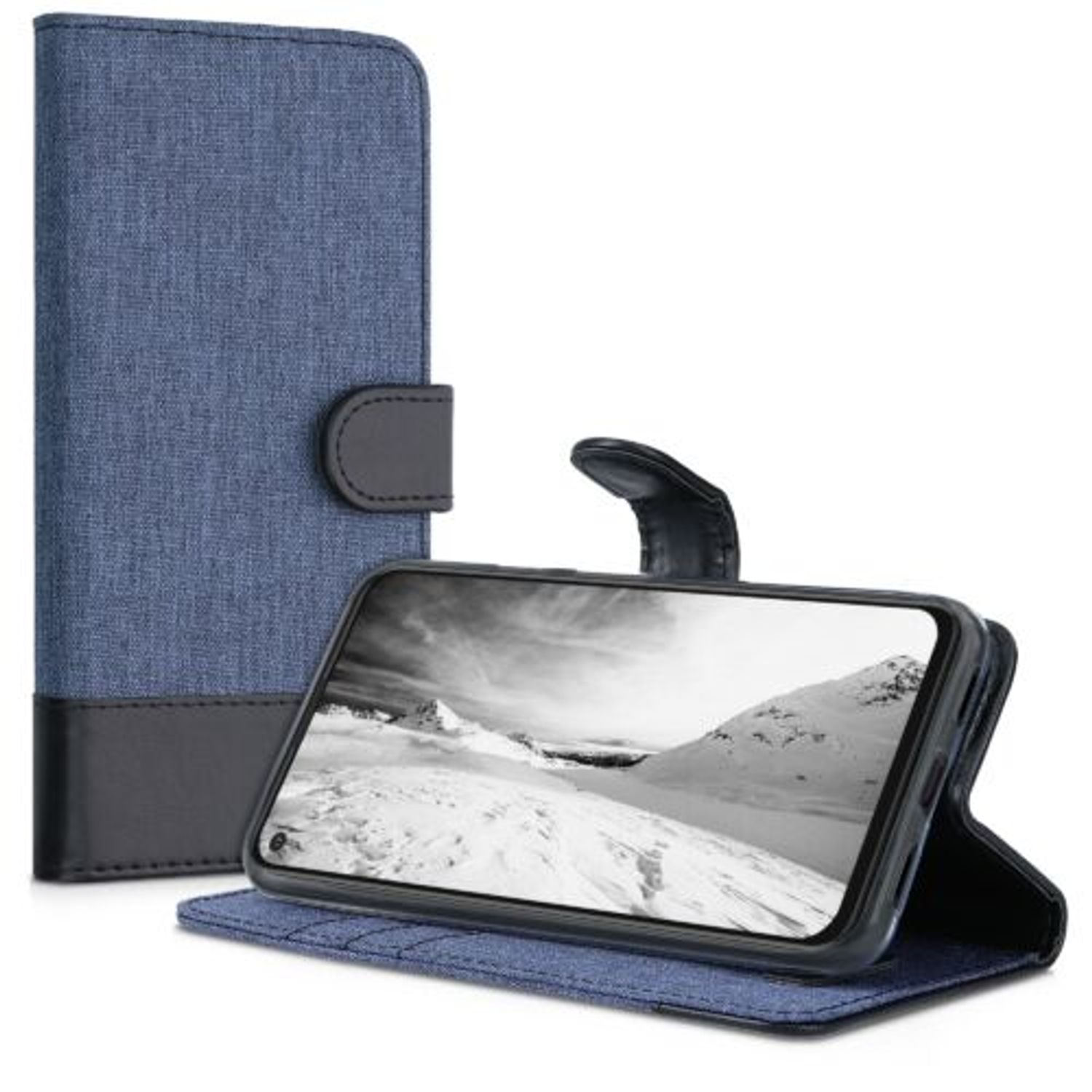 Husa pentru Google Pixel 5a, Textil, Albastru, 55987.17, Kwmobile fotografia produsului View 2 L