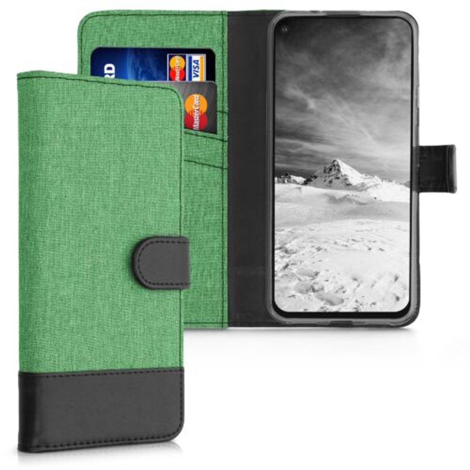 Husa pentru Google Pixel 5a, Textil, Verde, 55987.71, Kwmobile fotografia produsului