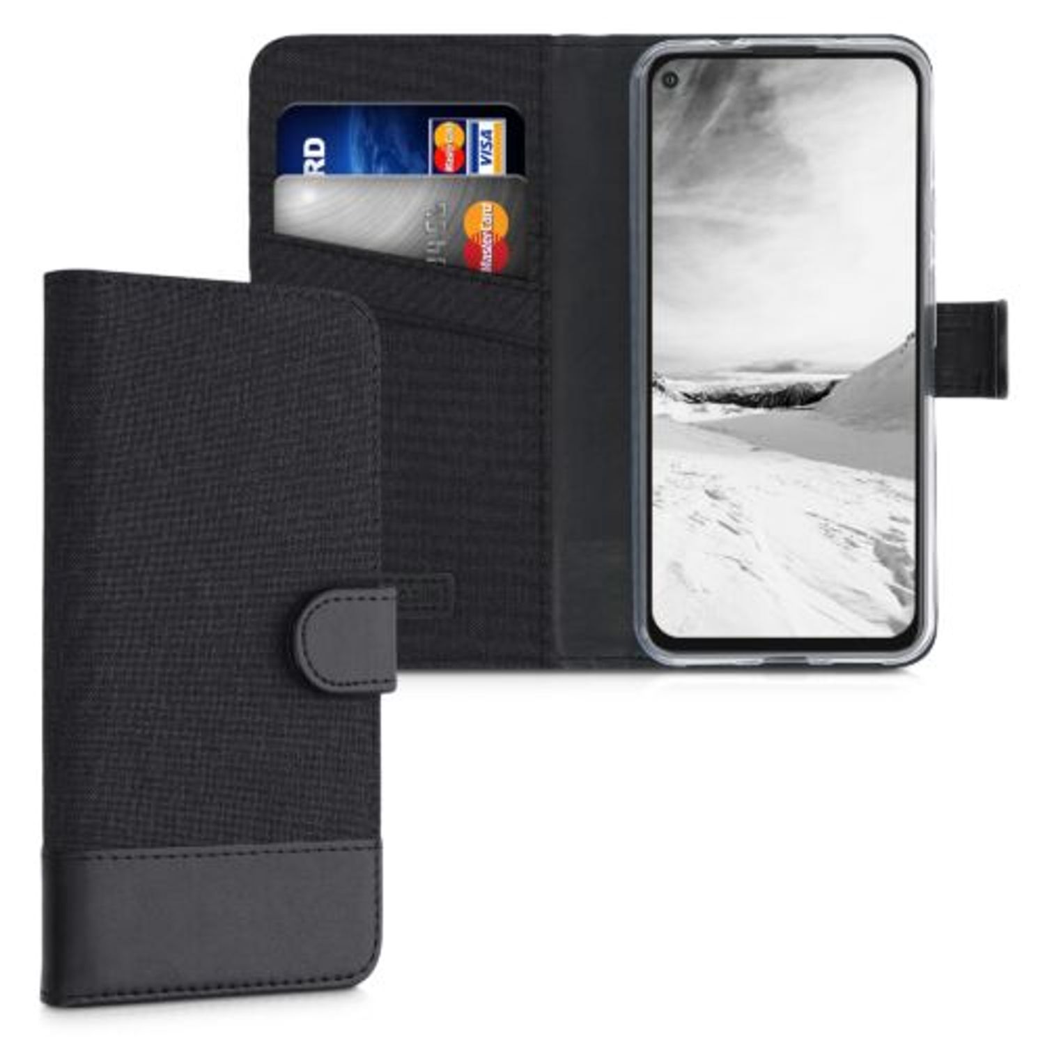Husa pentru Google Pixel 5a, Textil, Negru, 55987.73, Kwmobile fotografia produsului