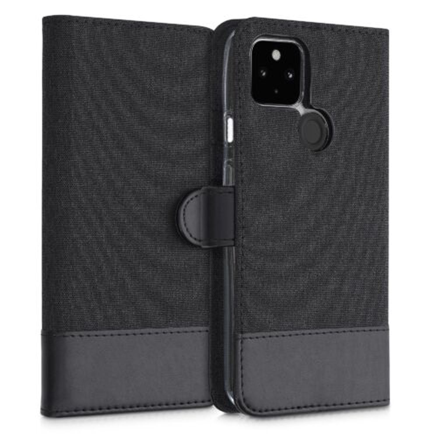 Husa pentru Google Pixel 5a, Textil, Negru, 55987.73, Kwmobile fotografia produsului View 3 L