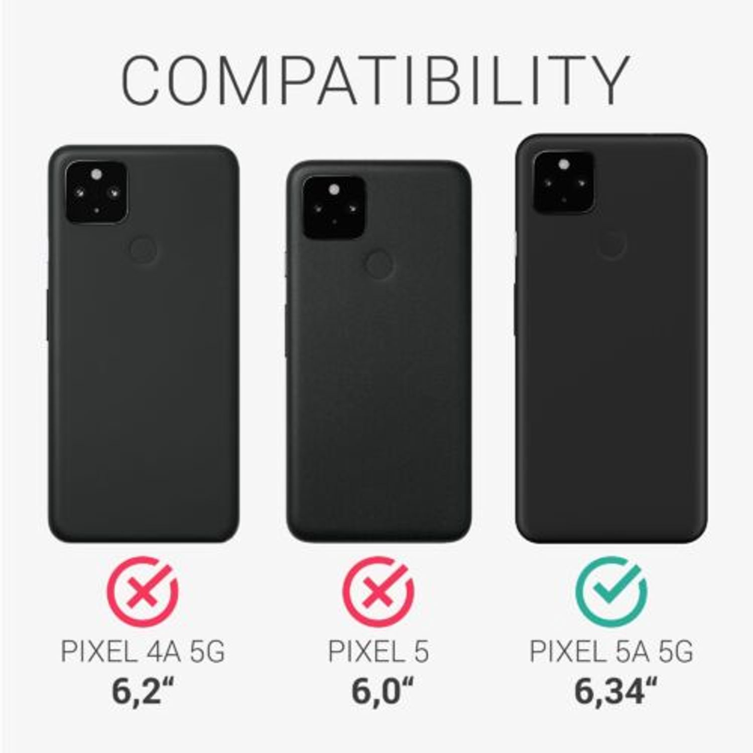 Husa pentru Google Pixel 5a, Textil, Negru, 55987.73, Kwmobile fotografia produsului View 4 L