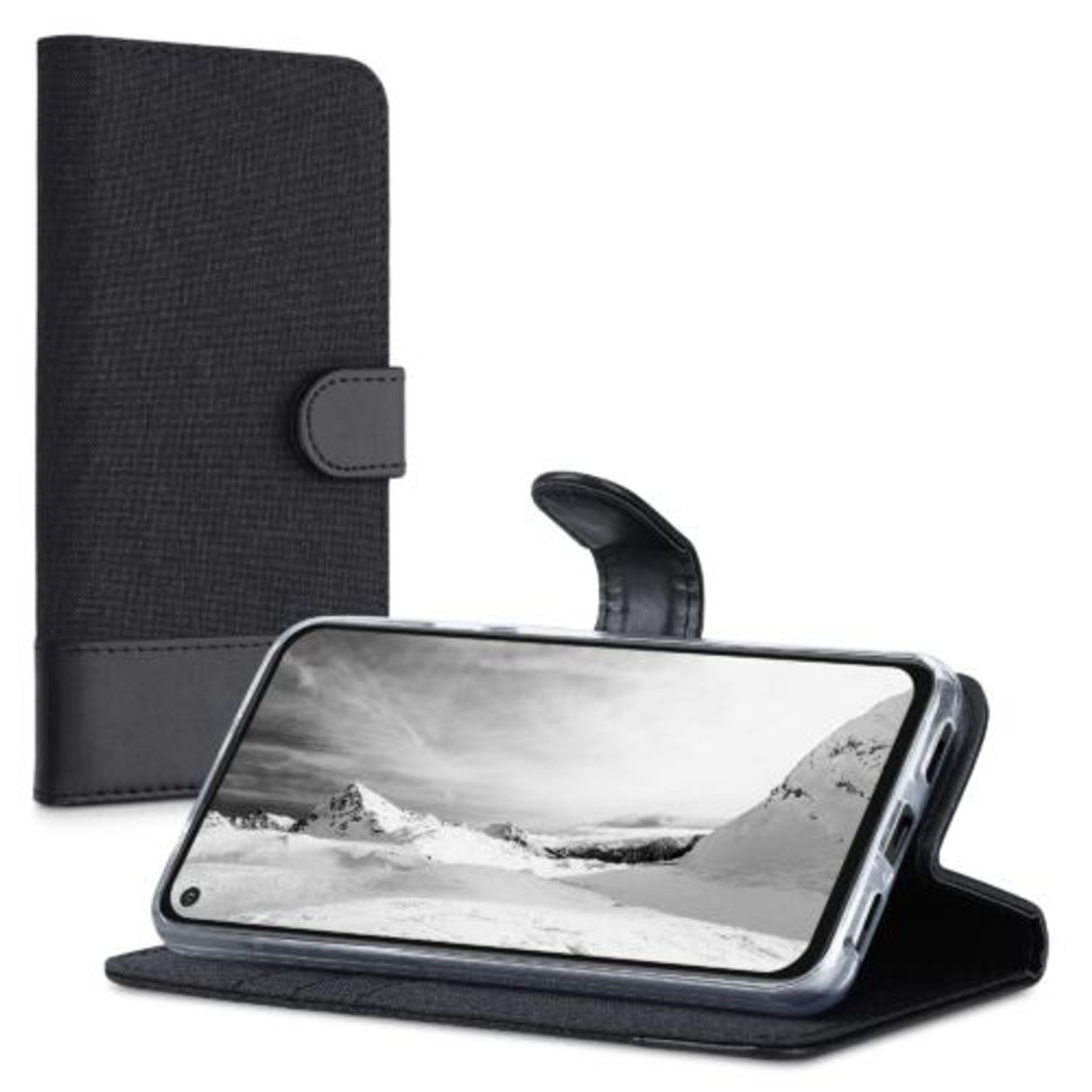 Husa pentru Google Pixel 5a, Textil, Negru, 55987.73, Kwmobile fotografia produsului View 2 L