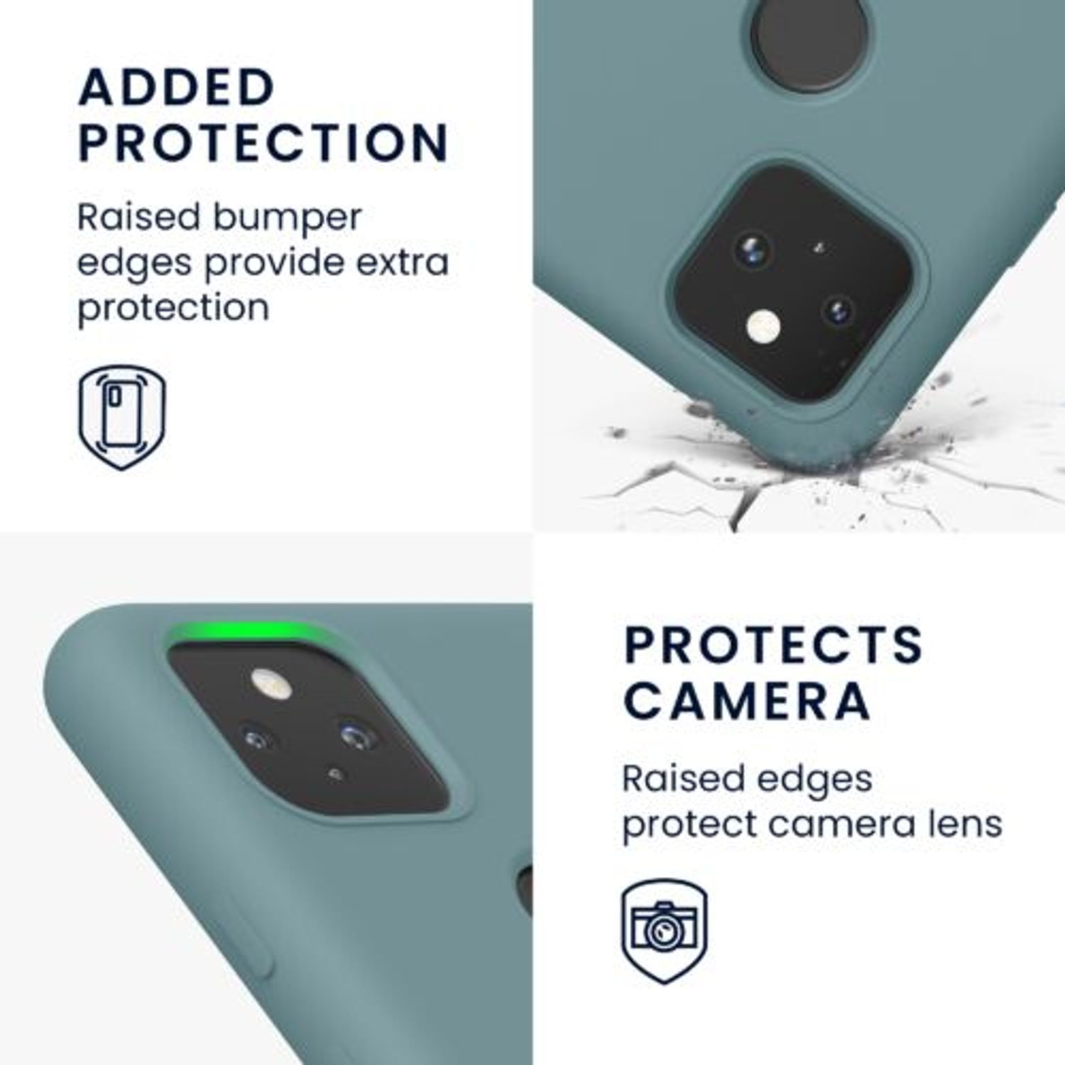 Husa pentru Google Pixel 5a, Silicon, Verde, 55207.207, Kwmobile fotografia produsului View 4 L